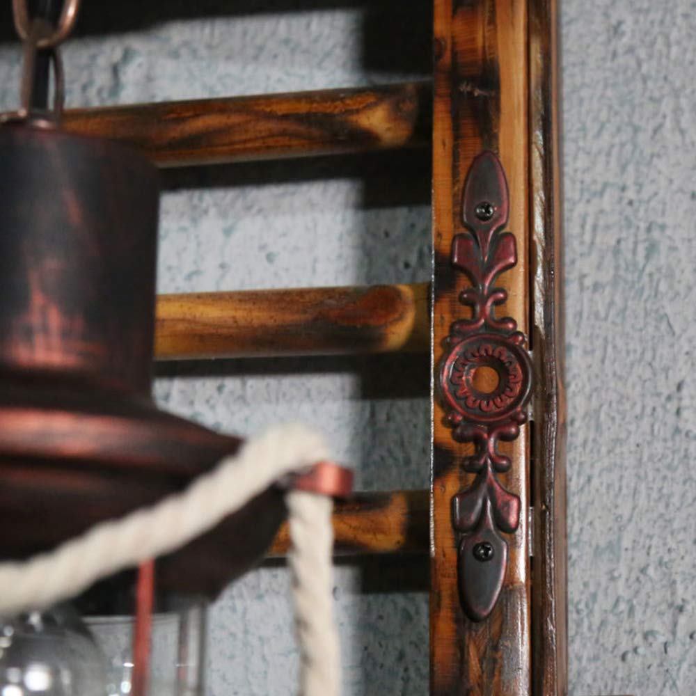 E27 Industrieller Retro Pendelleuchte Massivem Holz Esstisch Lamp Antike Getriebeleuchten Wohnzimmer Kronleuchter Höhenverstellbare Schlafzimmer Hängelampe Bar Dekoration Deckenleuchten (3 Flamme)