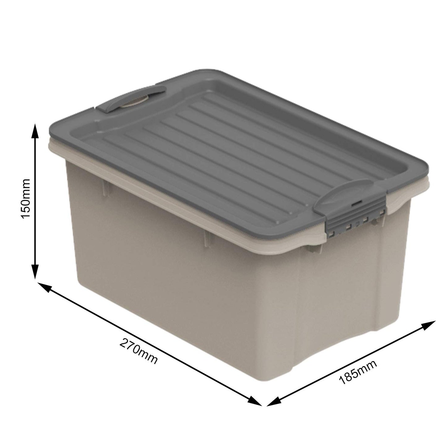Rotho Compact Storage Box 70 L with Lid and Wheels, Plastic (PP Recycled), BPA-Free, Cappuccino/Anthracite, A3/70 L (57.0 x 39.5 x 43.5 cm)