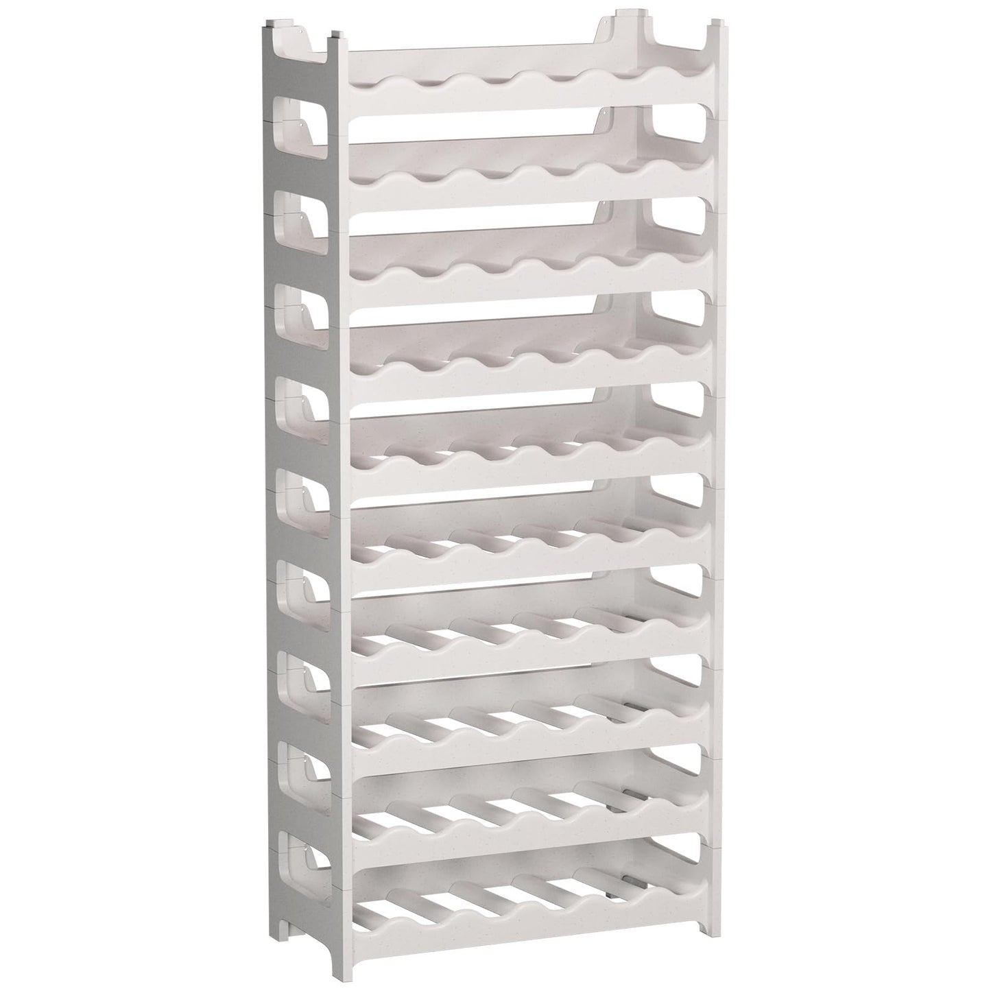 Artecsis Stackable Plastic Wine Rack for 48 Bottles, Sturdy Catering Quality Bottle Rack, Modular Expandable, Black