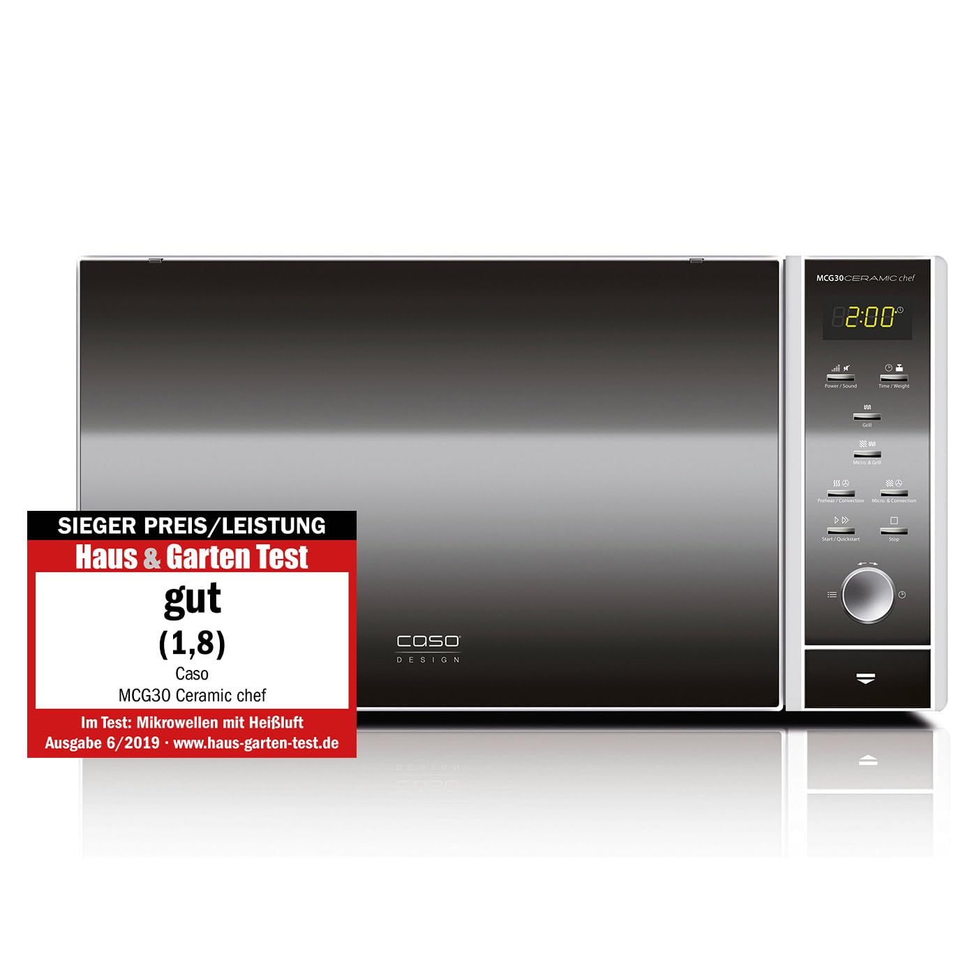 Caso MCG30 Ceramic Chef 3-in-1 Microwave, Silver