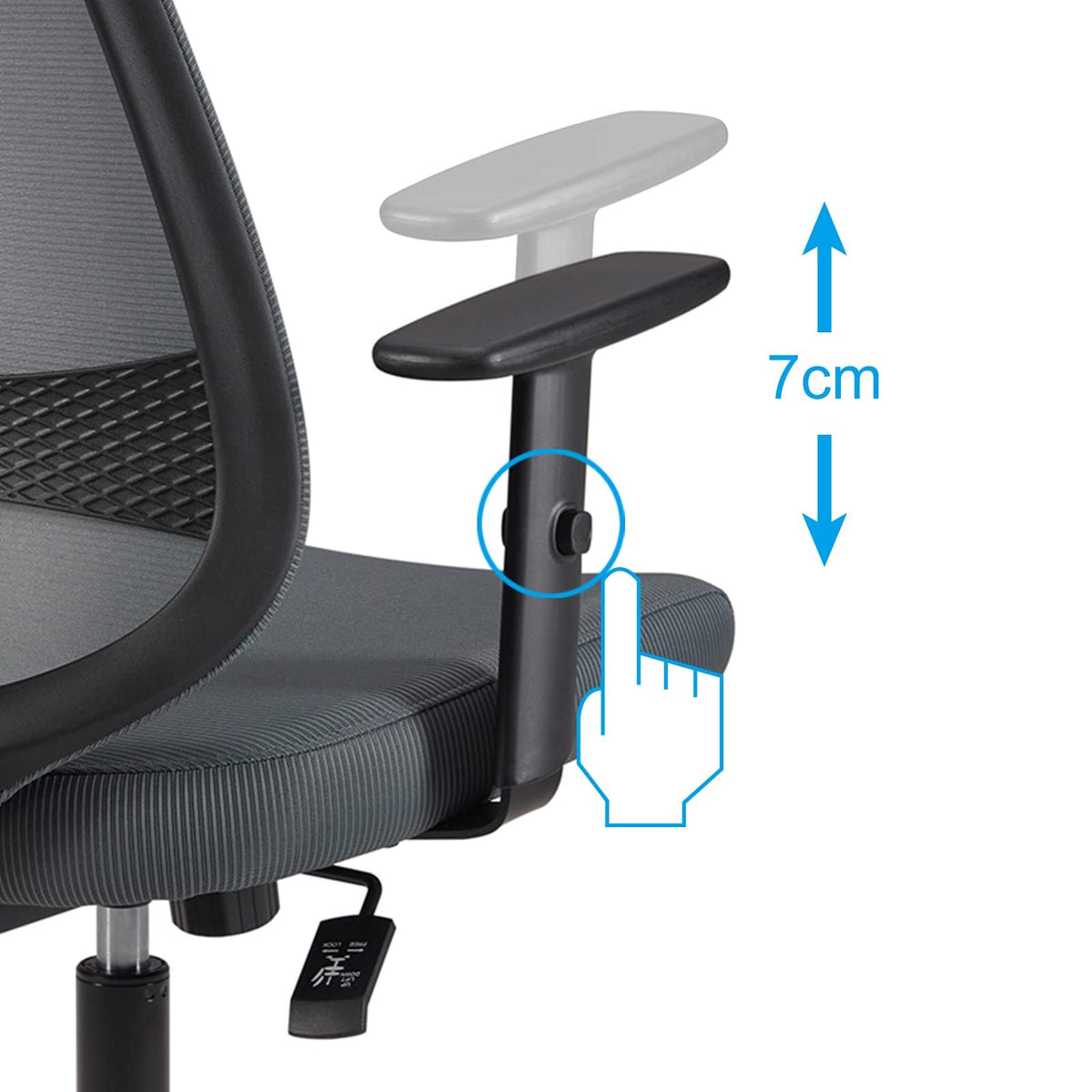 Amazon Basics Ergonomic Office Chair, Desk Chair with Adjustable Armrests, Lumbar Support, Mesh Executive Chair, Back Friendly, Easy Assembly, 25 x 23 x 36 Inch, Black