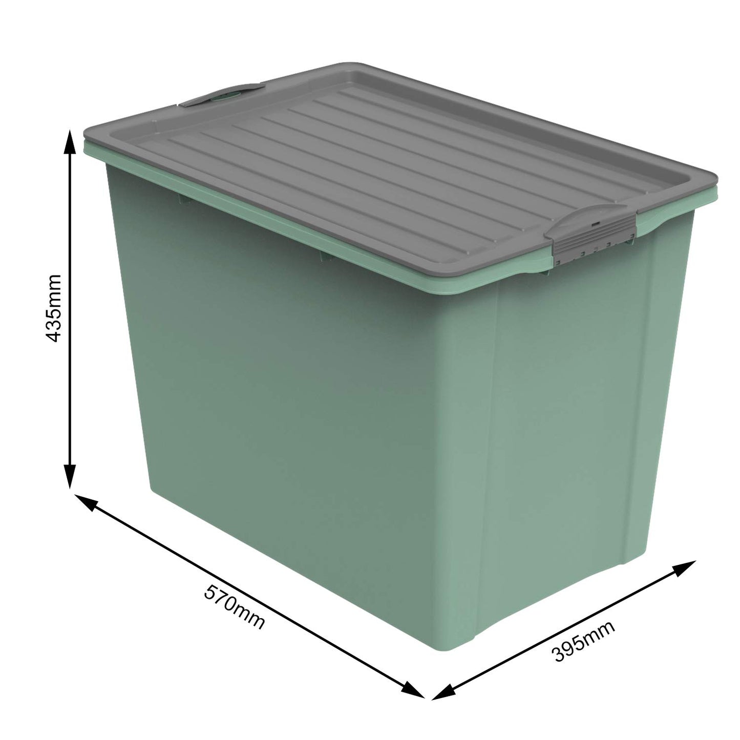 Rotho Compact Storage Box 70 L with Lid and Wheels, Plastic (PP Recycled), BPA-Free, Cappuccino/Anthracite, A3/70 L (57.0 x 39.5 x 43.5 cm)