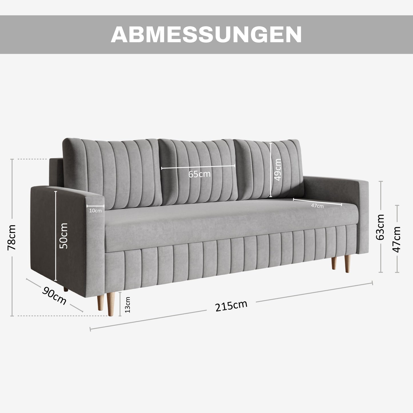 MOTIVENA Leo Sofa Set, Sofa Set 3 2 1 Living Room, Sofa 3 2 1 Set, Couch Set, Futon Set, Living Room Couch Set, Couch 3 2 1 Set, Bonell Spring Core (H4), Velvet, Grey Light Grey