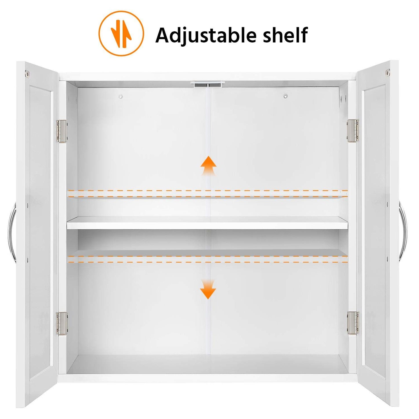 Yaheetech Bathroom Cabinet Wall Cabinet with 3 Doors Bathroom Cabinet Wall Shelf Kitchen Cabinet with Height-Adjustable Shelf for Bathroom Kitchen Laundry Room 75 x 31 x 60 cm
