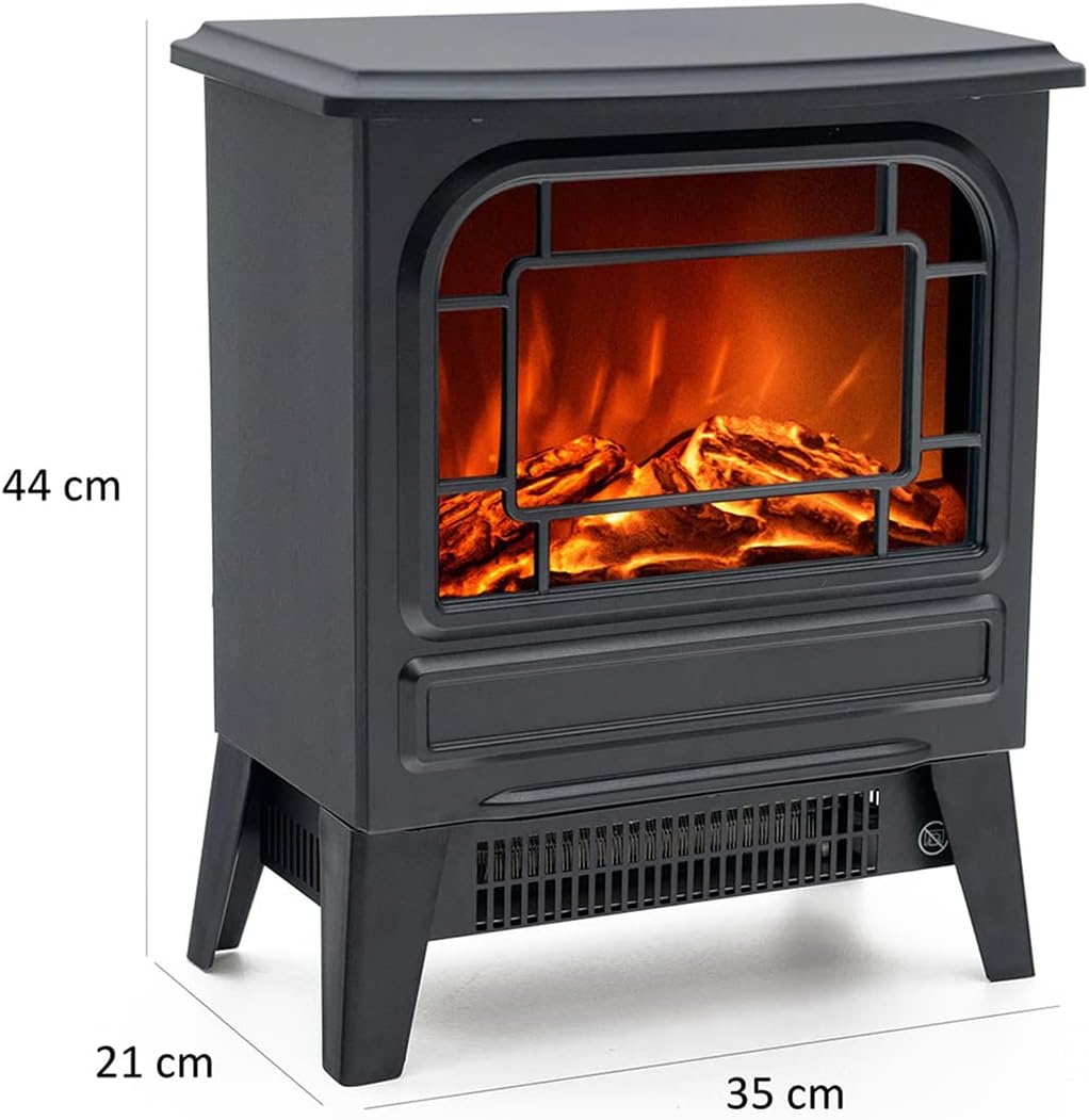 Kekai Nebraska Electric Fireplace 1950W 35 x 21 x 44 cm with Black Fire Simulation