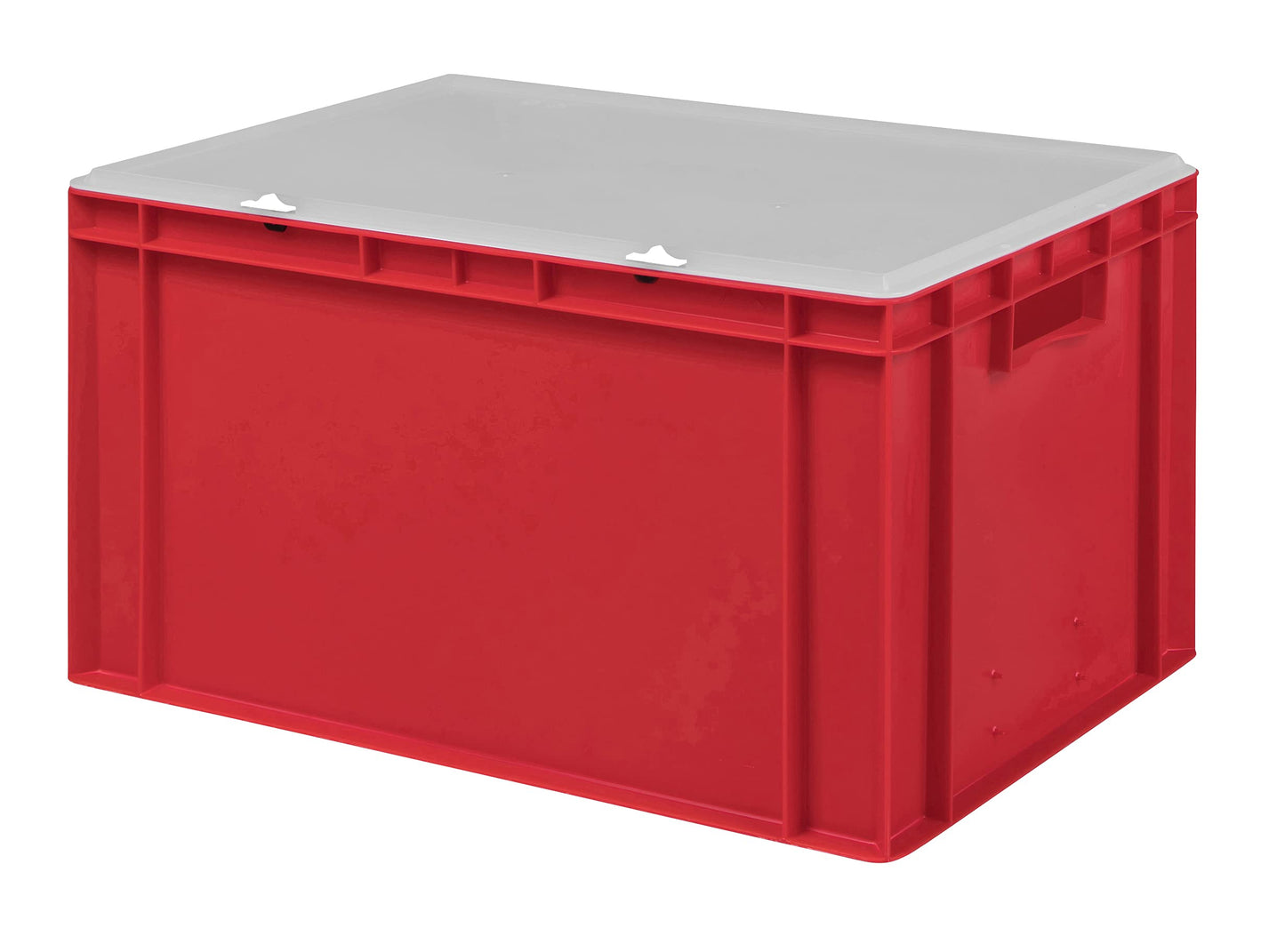 Design Eurobox Stacking Box Storage Container Plastic Box in 5 Colours and 16 Sizes with Transparent Lid (Matte) (Grey, 60 x 40 x 33 cm)