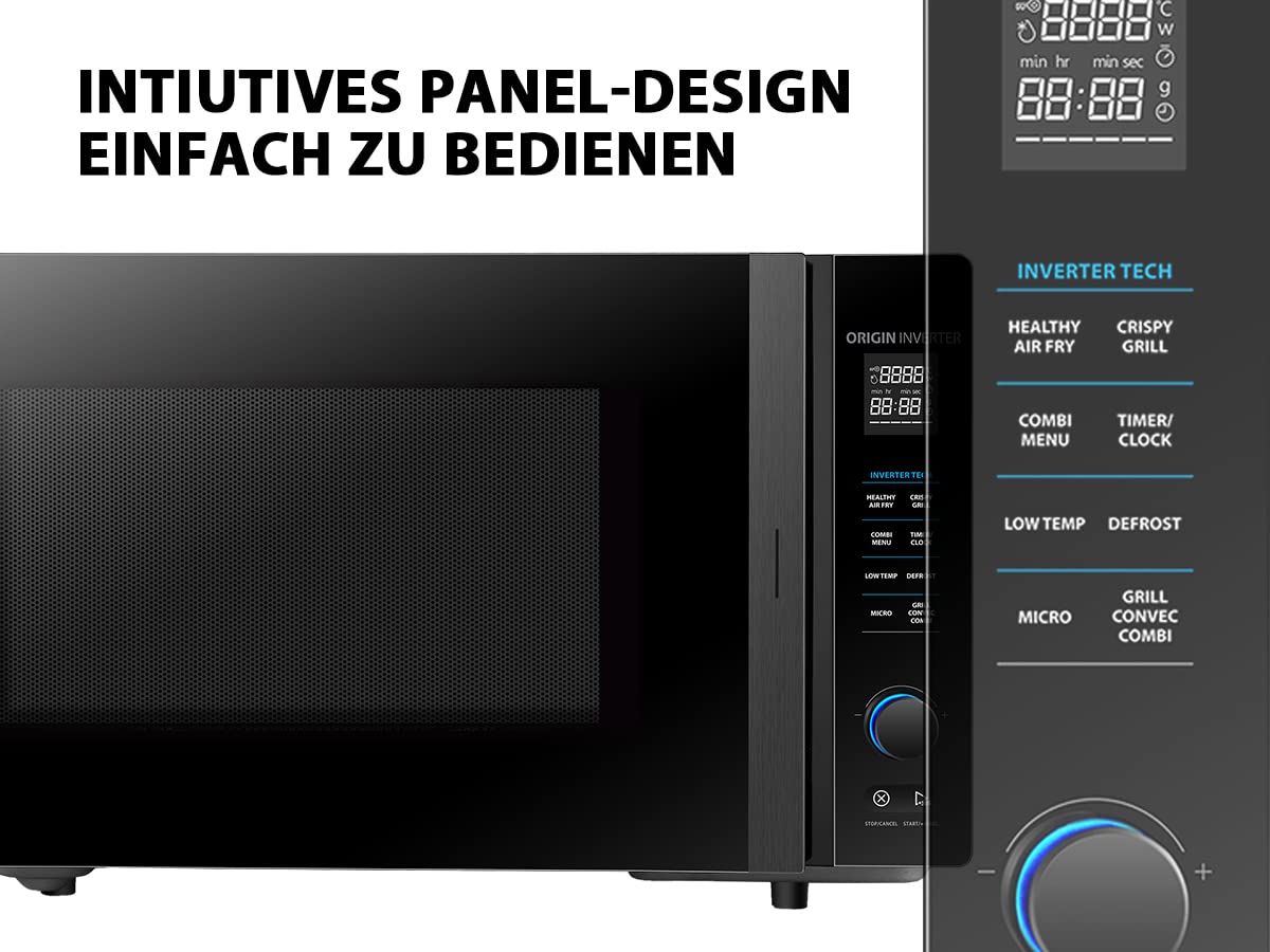 Toshiba MW3-AG20PE(BK) Mikrowellen mit Grill 20L 3-in-1 Mikrowellenherd, Chef-Abtauung, Mikrowelle, Grill, Kombi, 5 Leistungsstufen, 8 Automatikprogrammen, Einfacher Reinigung, Schwarz