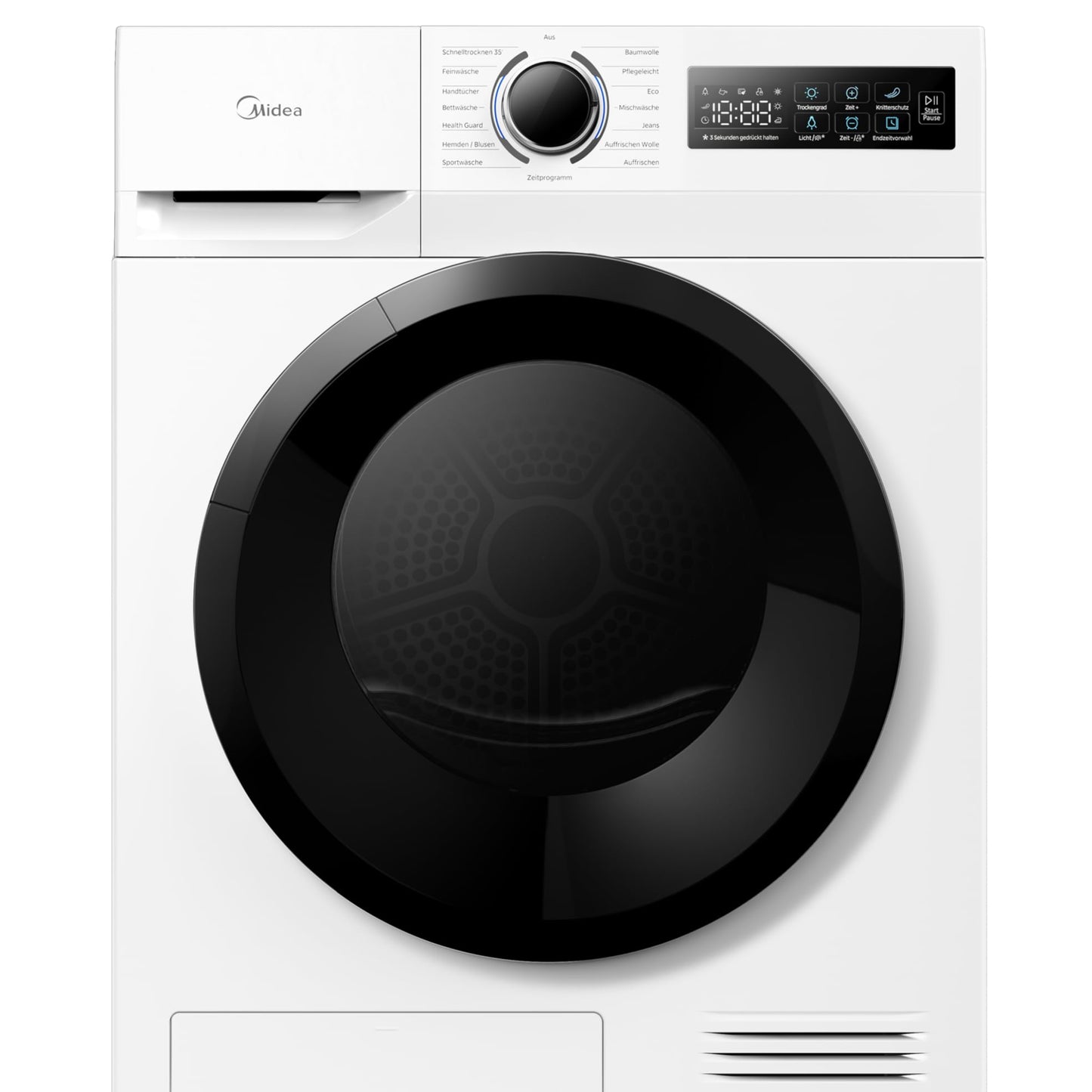 Midea MD11EH70BD Heat Pump Dryer, 7 kg, Energy Class D, Quick Dry 35', HealthGuard, Sensor Drying, Refresh, Wrinkle Resistant, Refresh Wool, White