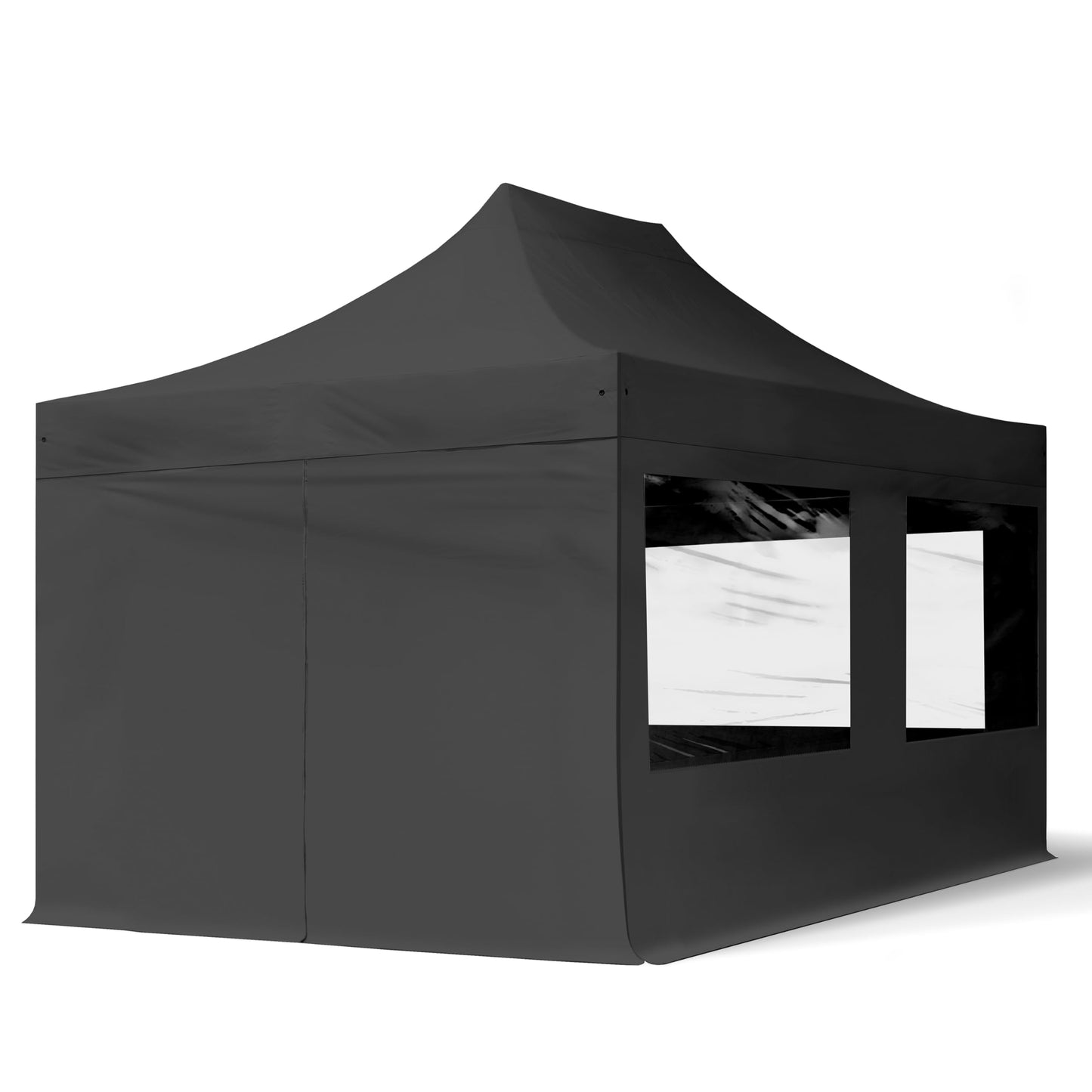 TOOLPORT 3 x 6 m Folding Gazebo Party Tent Gazebo Steel 30 mm 4 Side Panels Panoramic Window Cream
