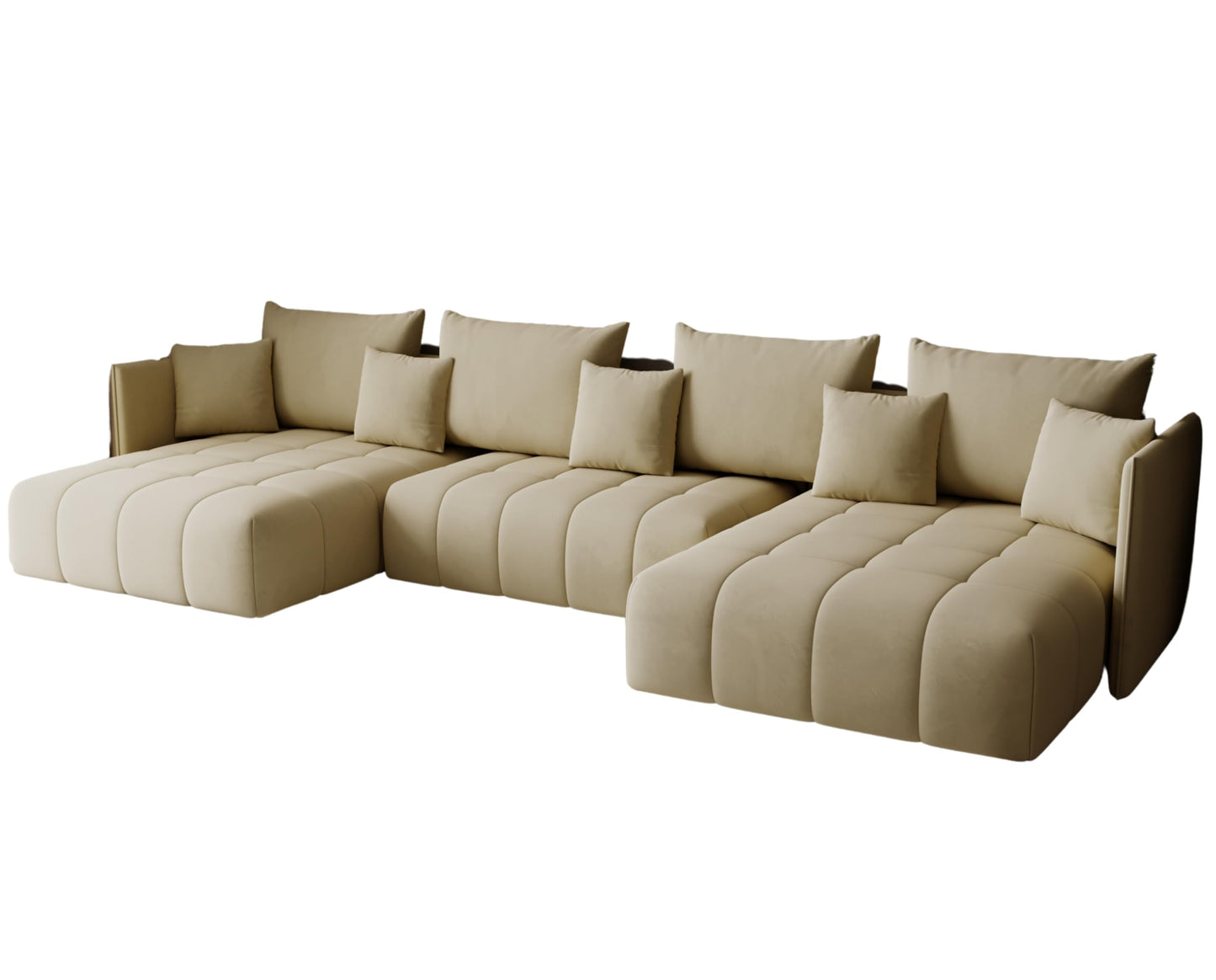 U-Shape Corner Sofa Gona U with Sleep Function - Large Sofa Bed 346 × 188 cm - Sofa with Bed Box - T30 Foam - Automatic Folding Function, Easily Extendable - Monolith 97 (Graphite)