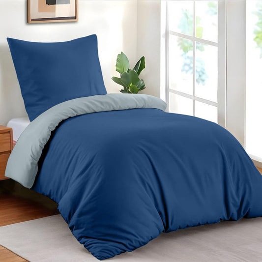 Dreamzie - Bed Linen Set 200 x 200 cm with 2 Pillowcases 80 x 80 cm Light Grey/White - 1 Duvet Cover 200 x 200 cm Made of 100% Microfibre - Certified No Chemicals (Oeko Tex)