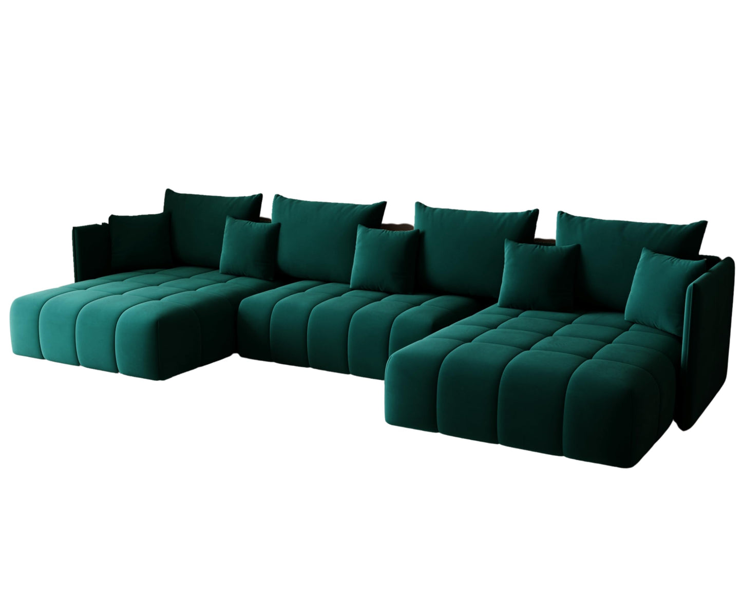 U-Shape Corner Sofa Gona U with Sleep Function - Large Sofa Bed 346 × 188 cm - Sofa with Bed Box - T30 Foam - Automatic Folding Function, Easily Extendable - Monolith 97 (Graphite)