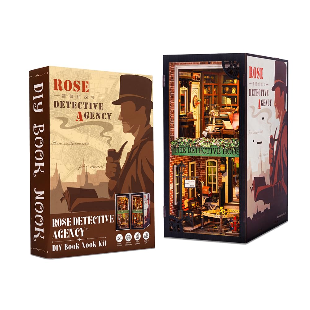 CUTEBEE Book Nook Kit – DIY Puppenhaus Häuser, Miniatur Haus Selber Bauen für Erwachsene, 3D-Holzpuzzle & Buchstütze | Kreatives Set für Bücherregal Dekor | Geschenk,199 PCS (Champs-Élysées Florist)