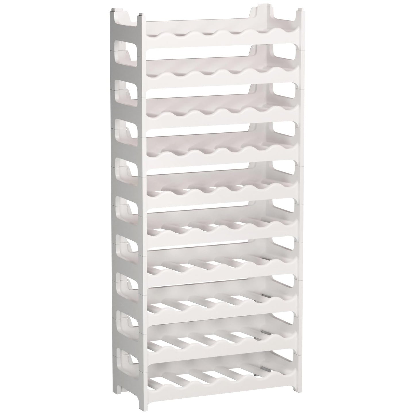 Artecsis Stackable Plastic Wine Rack for 48 Bottles, Sturdy Catering Quality Bottle Rack, Modular Expandable, Black