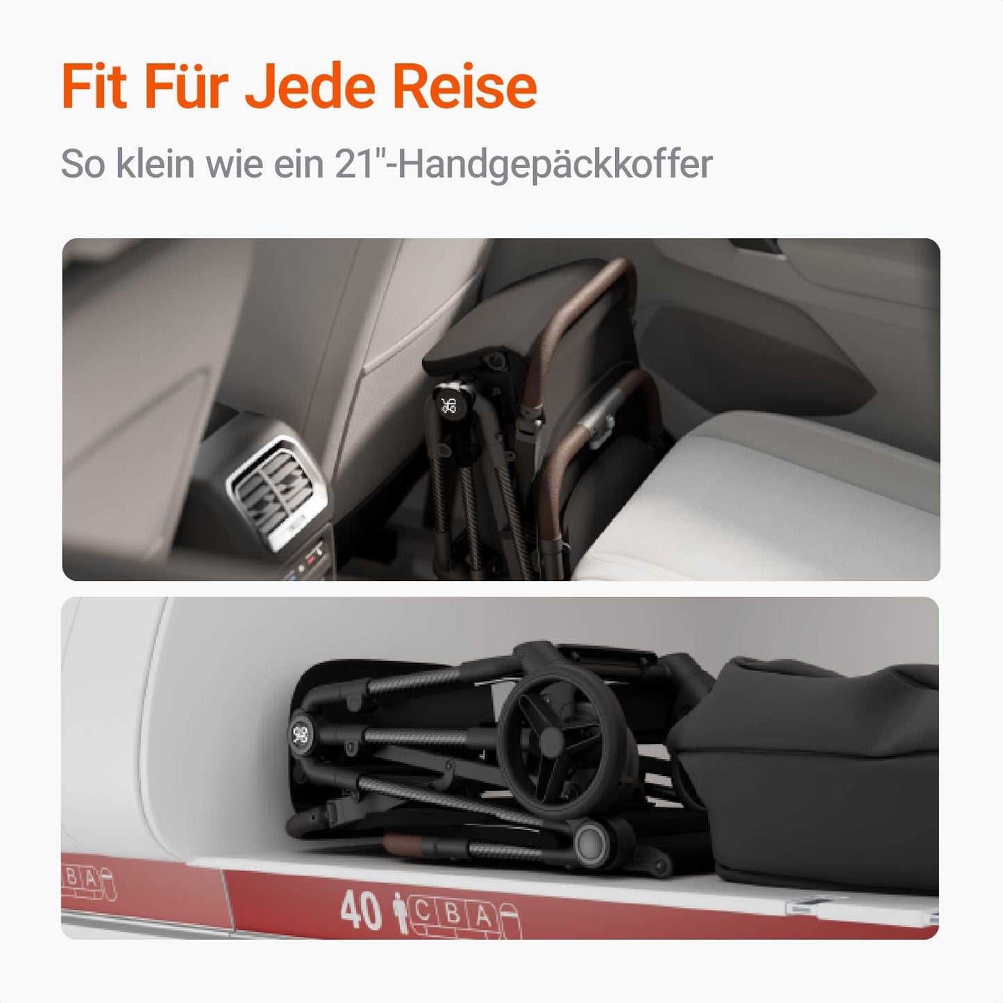 MAMAZING Baby Travel Buggy Pushchair for 6 - 4 Years up to 22 kg, Hand Luggage, Suitable for Small Folding Buggy Aeroplane with One-Handed Folding Design, Lightweight and Compact (5.26 kg) Made of