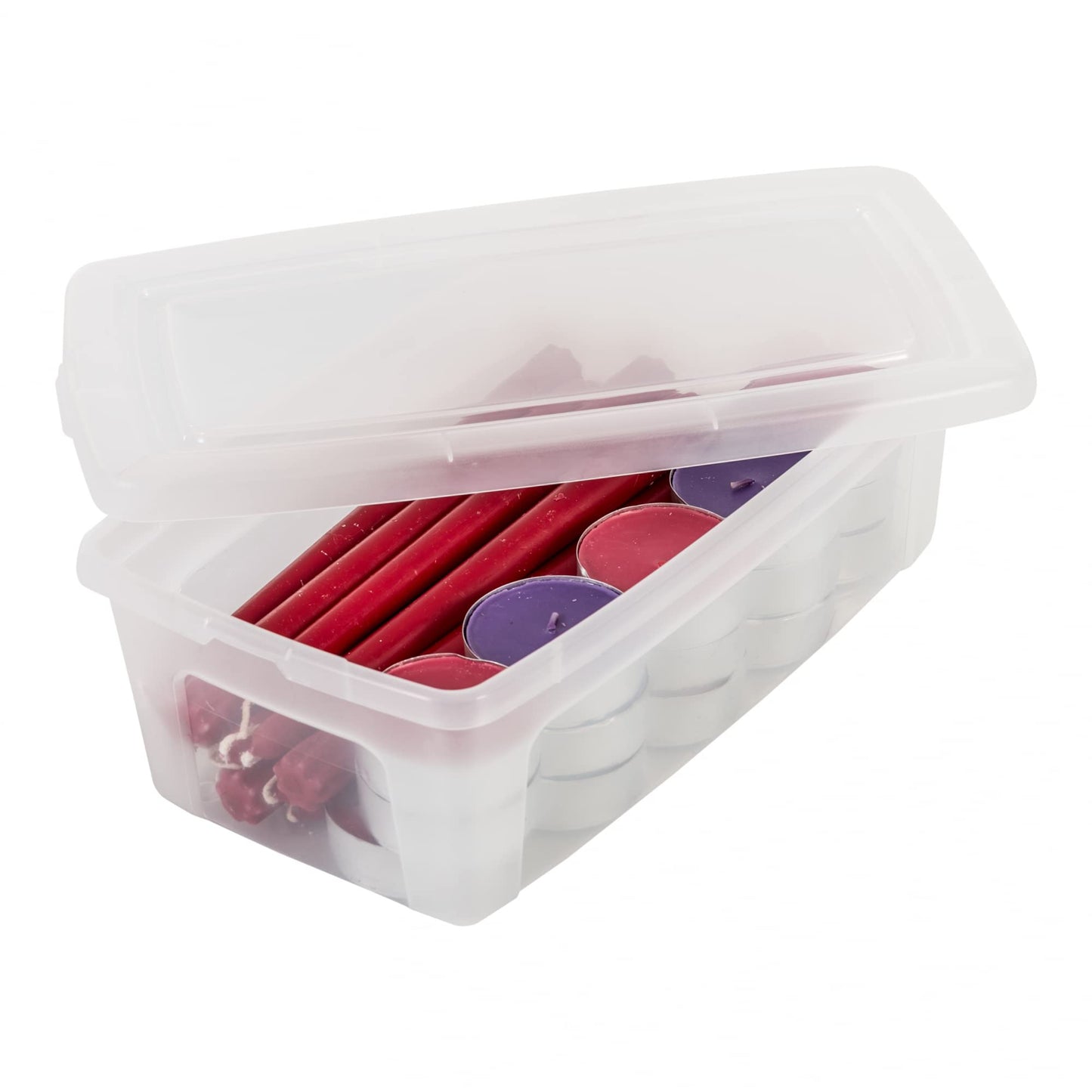 Iris Ohyama, Set of 14 5 Litre Clear Stackable Storage Boxes Living Room Bedroom - Modular Clear Box MCB-5 - Transparent