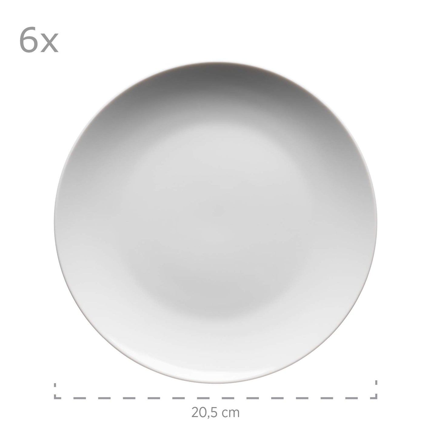 MÄSER 931523 Barca Geschirr-Set für 6 Personen, 30-tlg. Kombiservice, Porzellan, Weiß