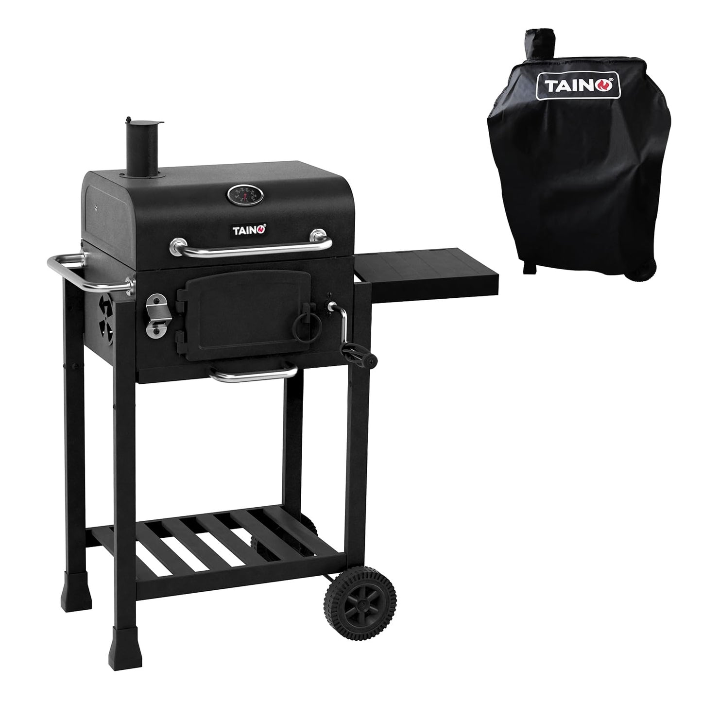 TAINO Hero Smoker Small BBQ Grill Trolley Charcoal Grill Fireplace Stand Grill Smoker Oven Grill Grate
