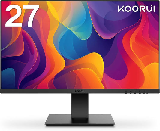KOORUI Gaming Monitor 27 Zoll, Full HD Rahmenlos Bildschirm 165Hz Adaptive Sync (1ms, VA-Panel, Eye-Care, 1920 x 1080, 2xHDMI 2.0, & DisplayPort 1.4, VESA 75x75mm, DCI-P3 90%)