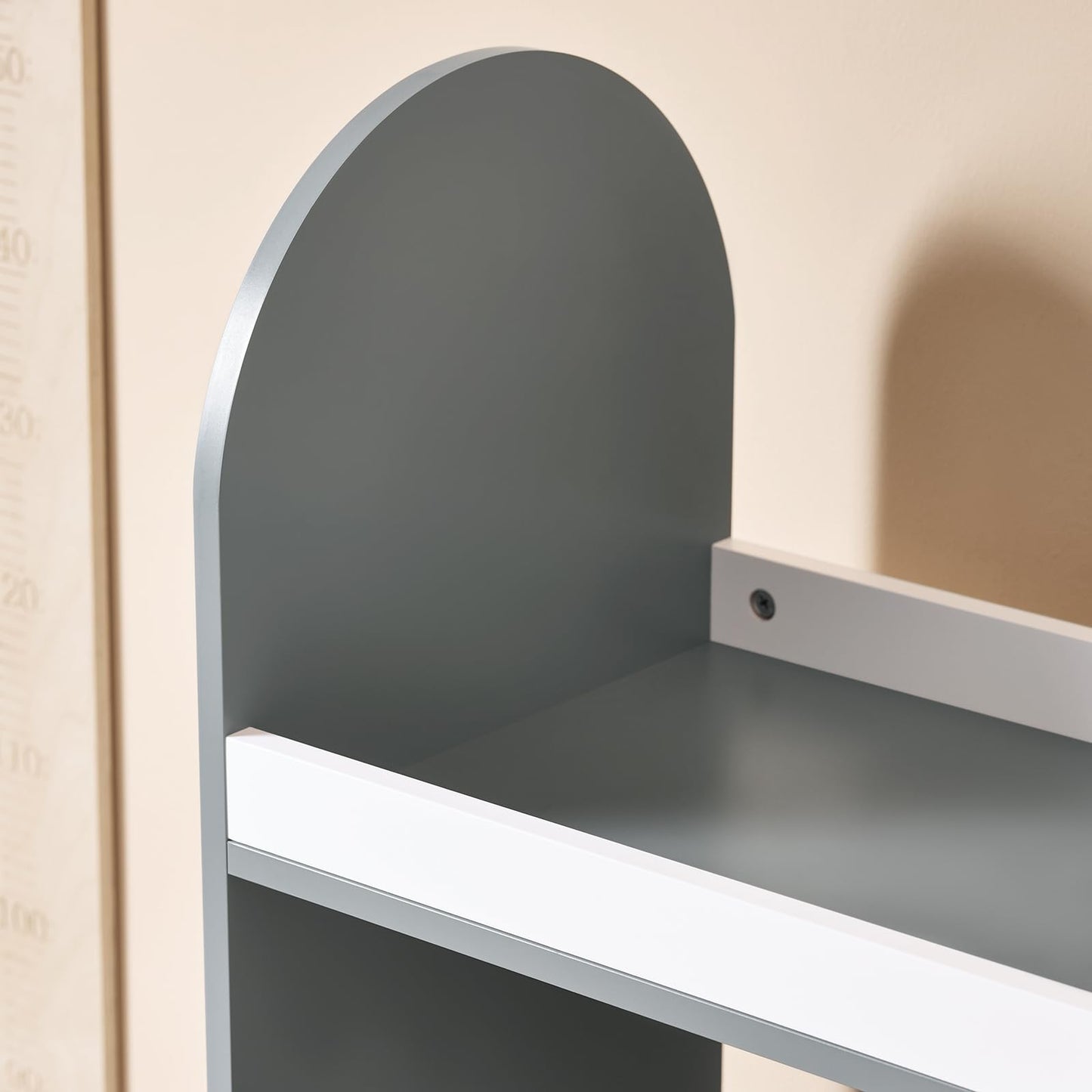 SoBuy KMB40-W Children's Wardrobe with 3 Hooks Children's Wardrobe Children's Wardrobe with Boxes Clothes Rack Children's Shelf Children's Room White 97 x 108 x 35 cm