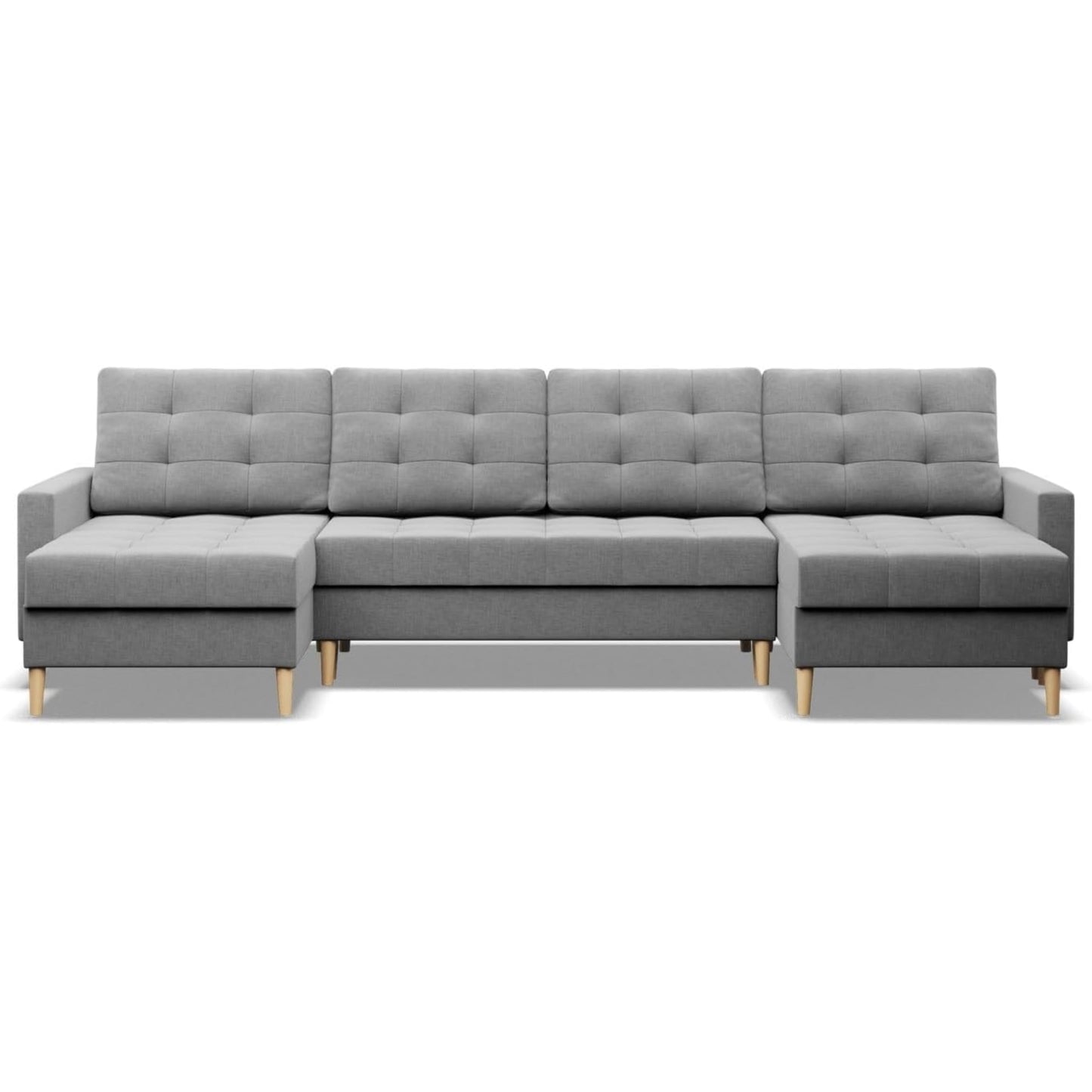 Mebligo - Elma Corner Sofa with Sleep Function and Bed Box (light grey)