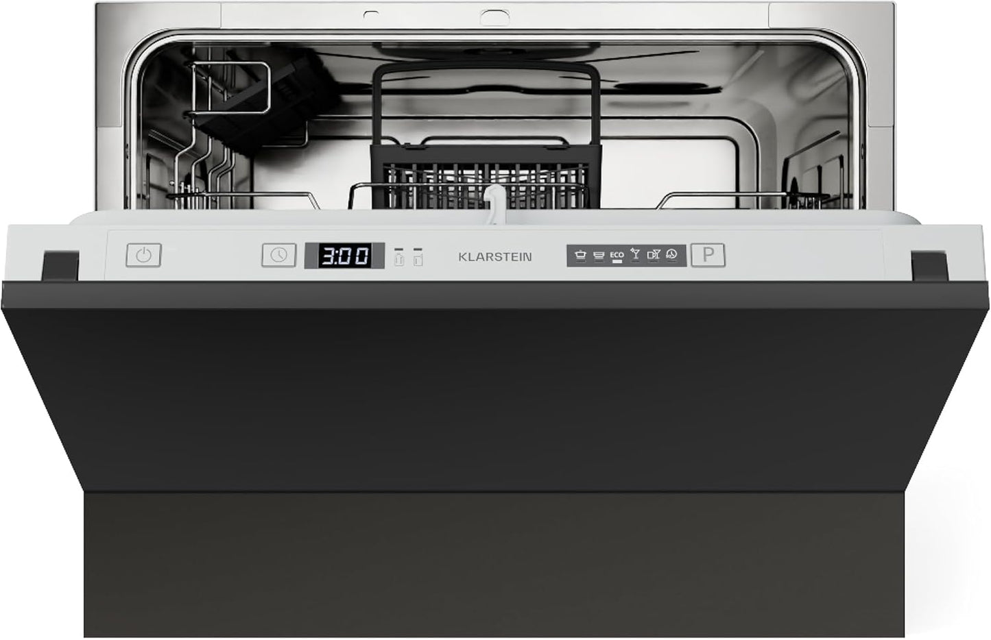 Klarstein Built-in Dishwasher - Compact 45 cm Model, 6 Place Settings, UV Hygiene, AquaStop, Energy Efficiency Class D, Quiet 49 dB, Intuitive Operation