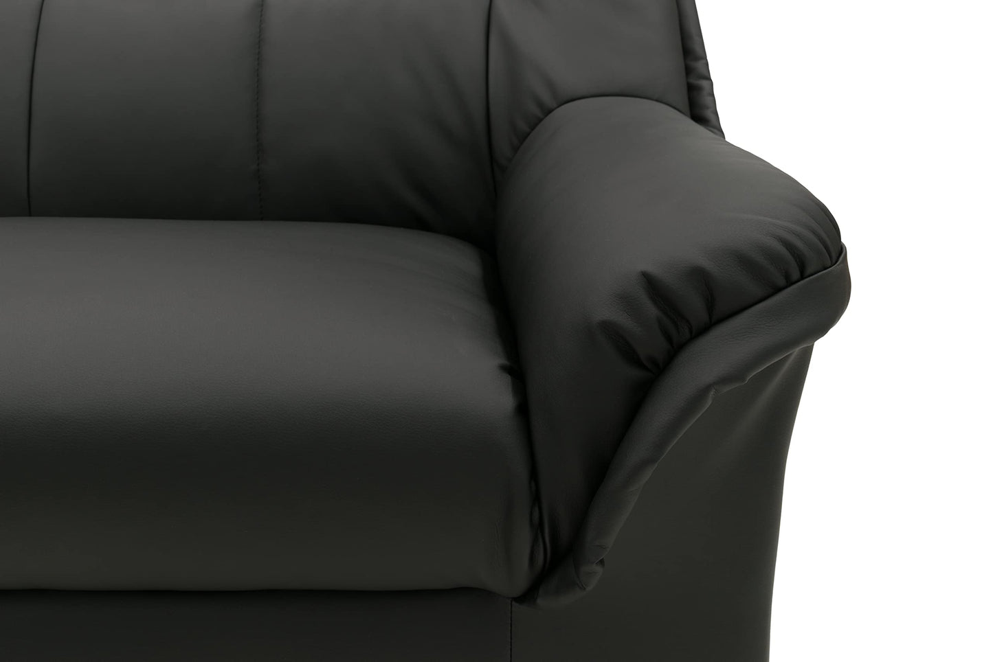 DOMO. collection Berlin Corner Sofa, Timeless Leather Corner Sofa with High-Quality Spring Core Padding, L-shaped Faux Leather, Couch 205 x 250 x 89 cm, Black