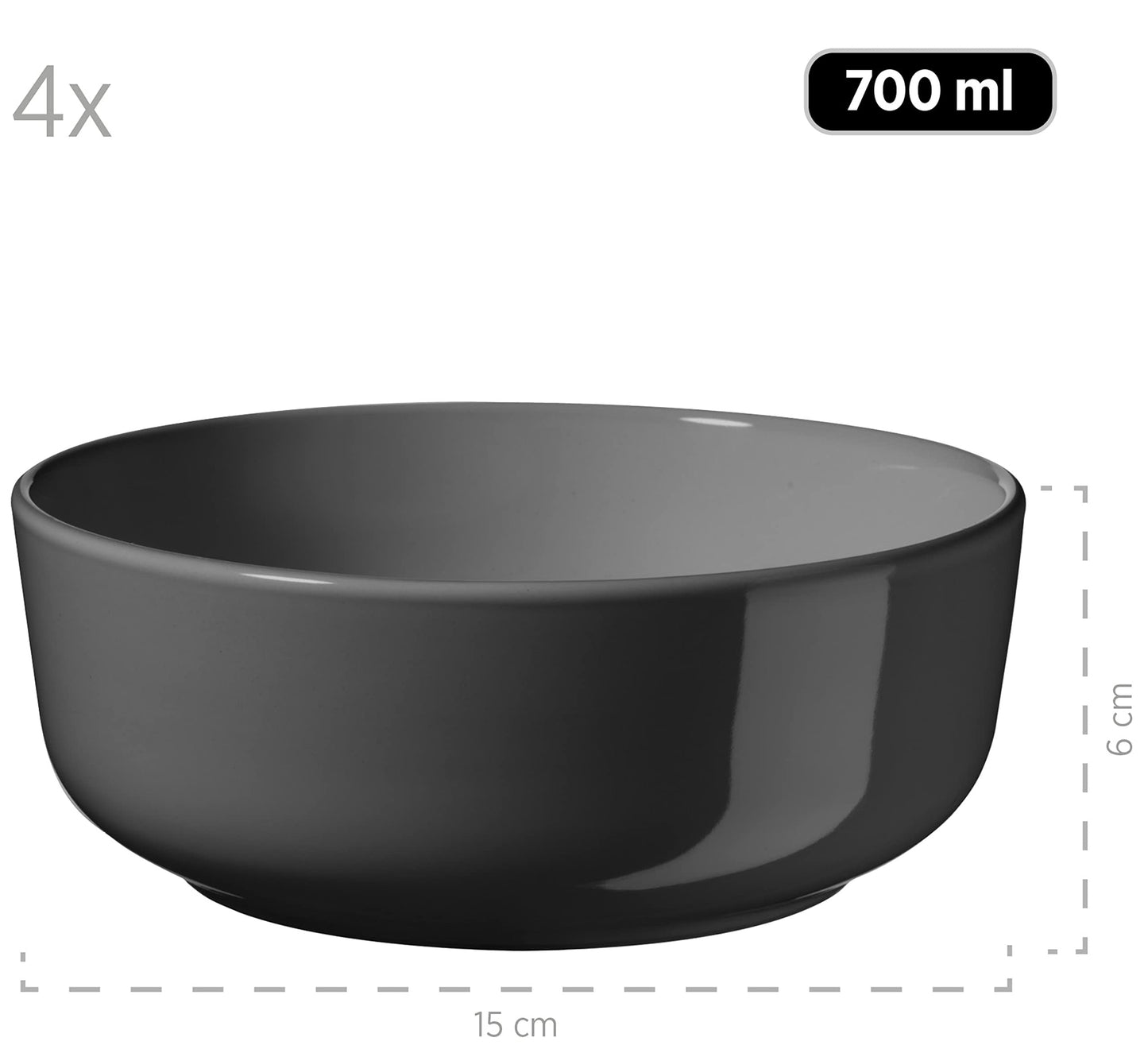 MÄSER 934005 Alenia Series Crockery Set for 4 People in Modern Scandinavian Design, 16-Piece Ceramic Crockery Set in Pink, Stoneware