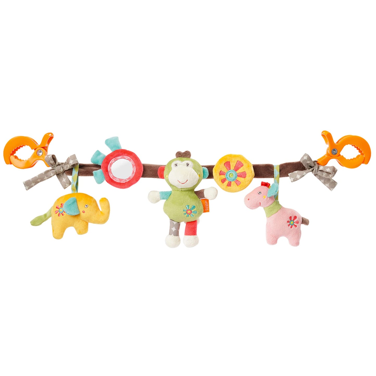 Fehn Garden Dream Pram Toy Attachment, 068429 Aiko & Yuki multicoloured
