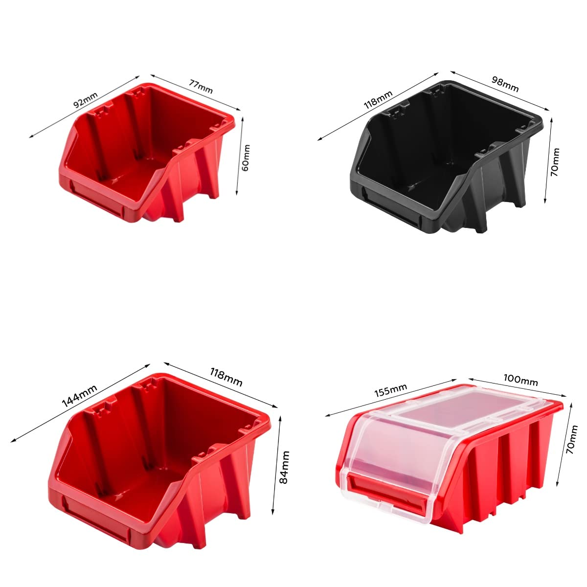 Storage System Workshop Shelving | 172 x 78 cm | Pack of 78 | Wall Shelf with Tool Holders and Stacking Boxes - Wall Plates Extra Strong Shed Shelf Warehouse Wall Storage Shelf Garage Shelf