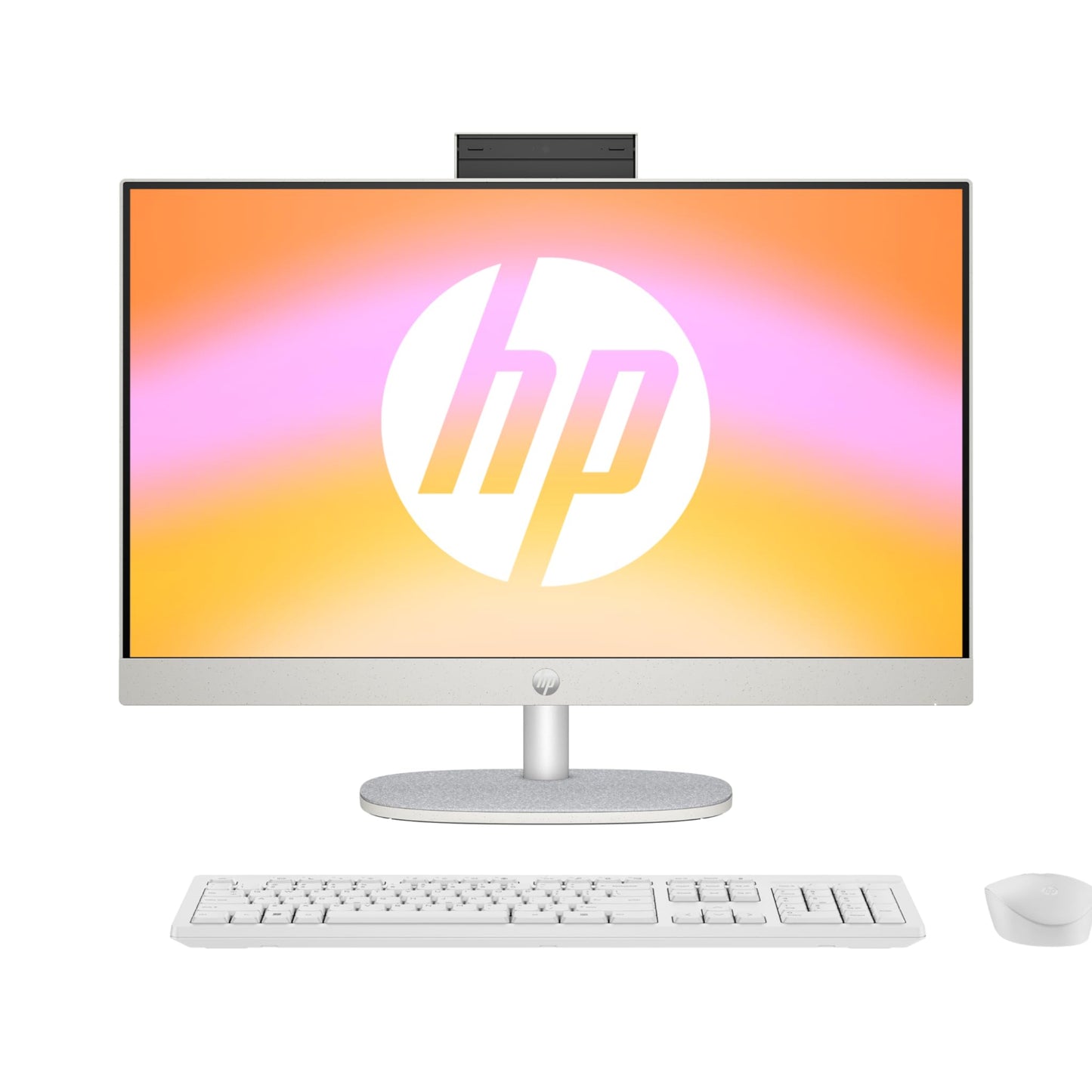 HP All-in-One Desktop PC, 23.8 inch FHD Display, AMD Ryzen 5 7520U, 8GB DDR5 RAM, 512GB SSD, AMD Radeon Graphics Unit, Windows 11 Home, QWERTZ, White [Exclusive to Amazon]