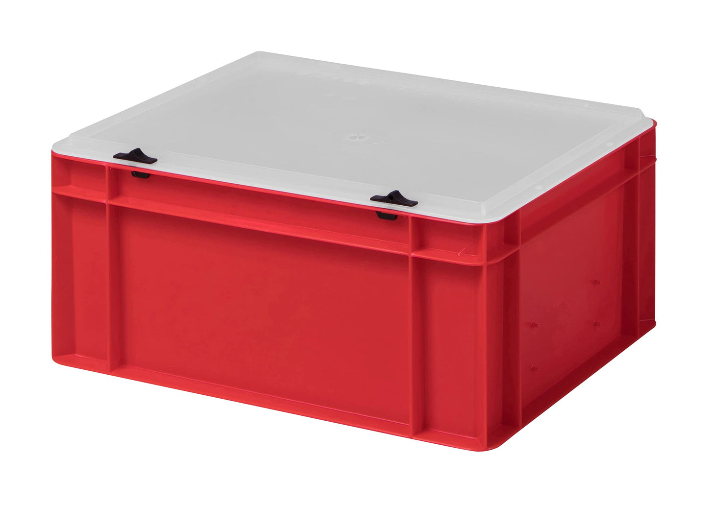 Design Eurobox Stacking Box Storage Container Plastic Box in 5 Colours and 16 Sizes with Transparent Lid (Matte) (Grey, 60 x 40 x 33 cm)