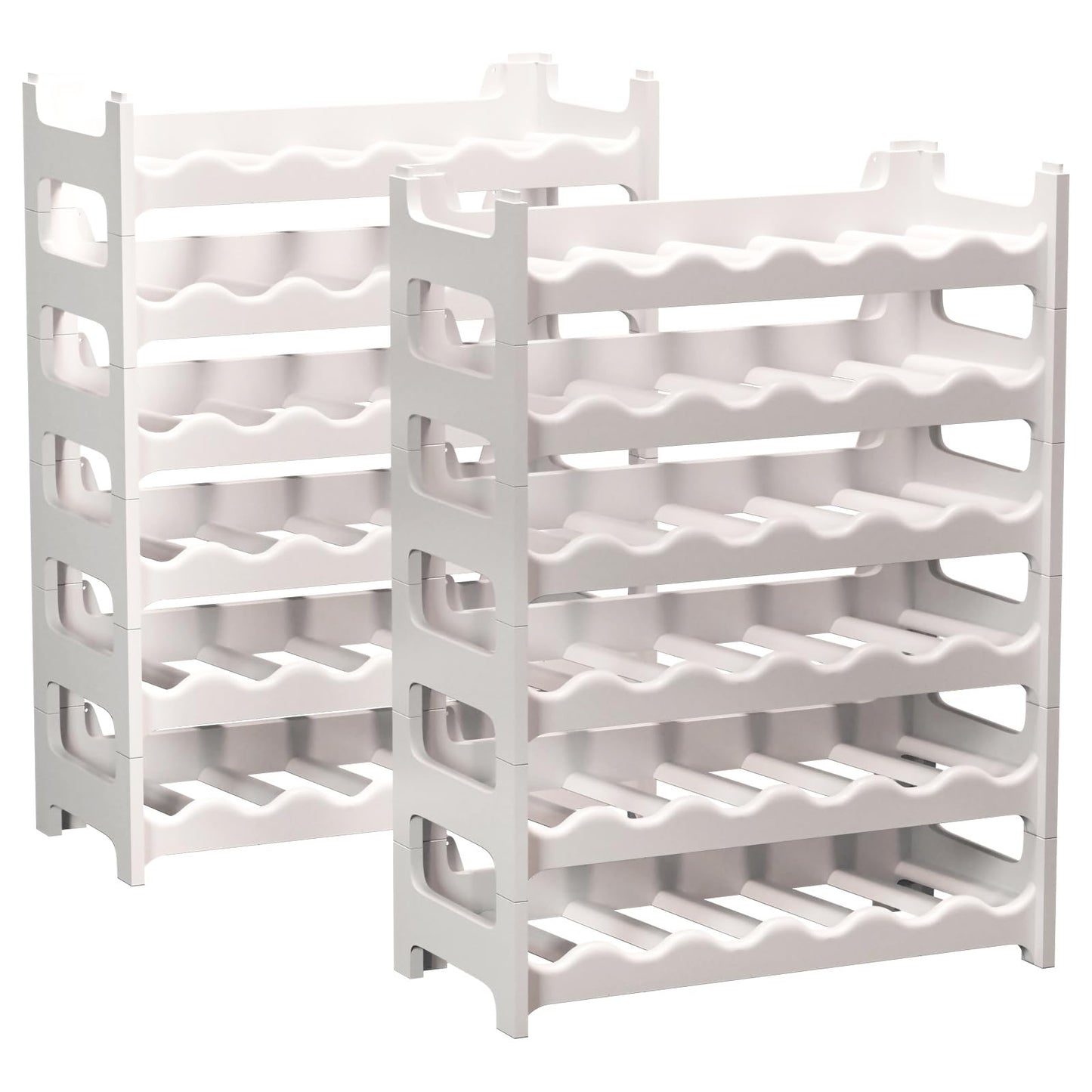 Artecsis Stackable Plastic Wine Rack for 48 Bottles, Sturdy Catering Quality Bottle Rack, Modular Expandable, Black