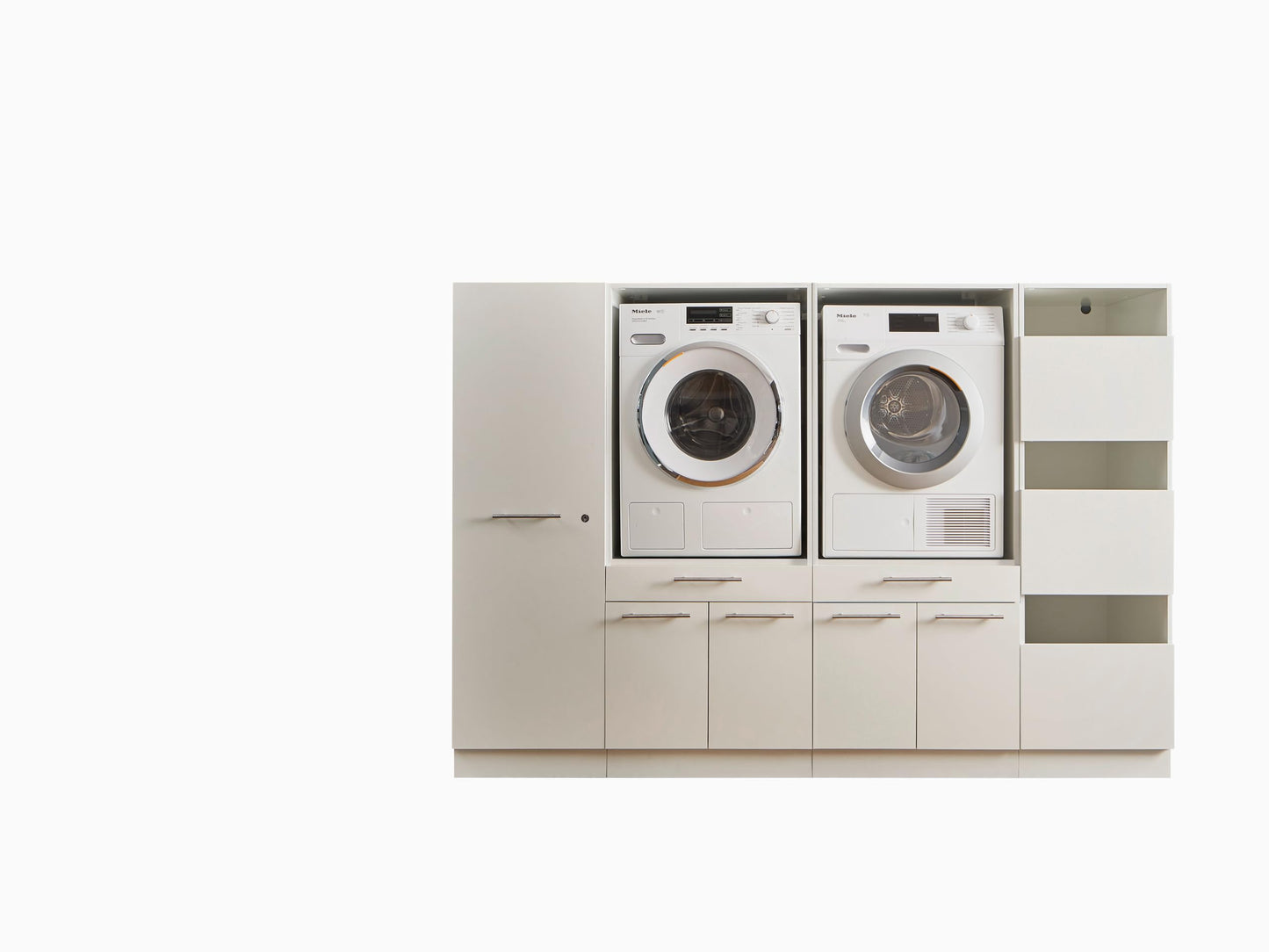 LAUNDREEZY Cabinet Attachment for Washing Machine Cabinet, White, Attachment Cabinet for Additional Storage Space in the Laundry Room, 50 x 38 x 67.5 cm (W x H x D)