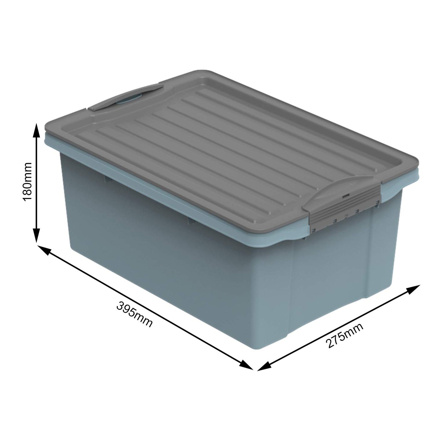 Rotho Compact Storage Box 70 L with Lid and Wheels, Plastic (PP Recycled), BPA-Free, Cappuccino/Anthracite, A3/70 L (57.0 x 39.5 x 43.5 cm)