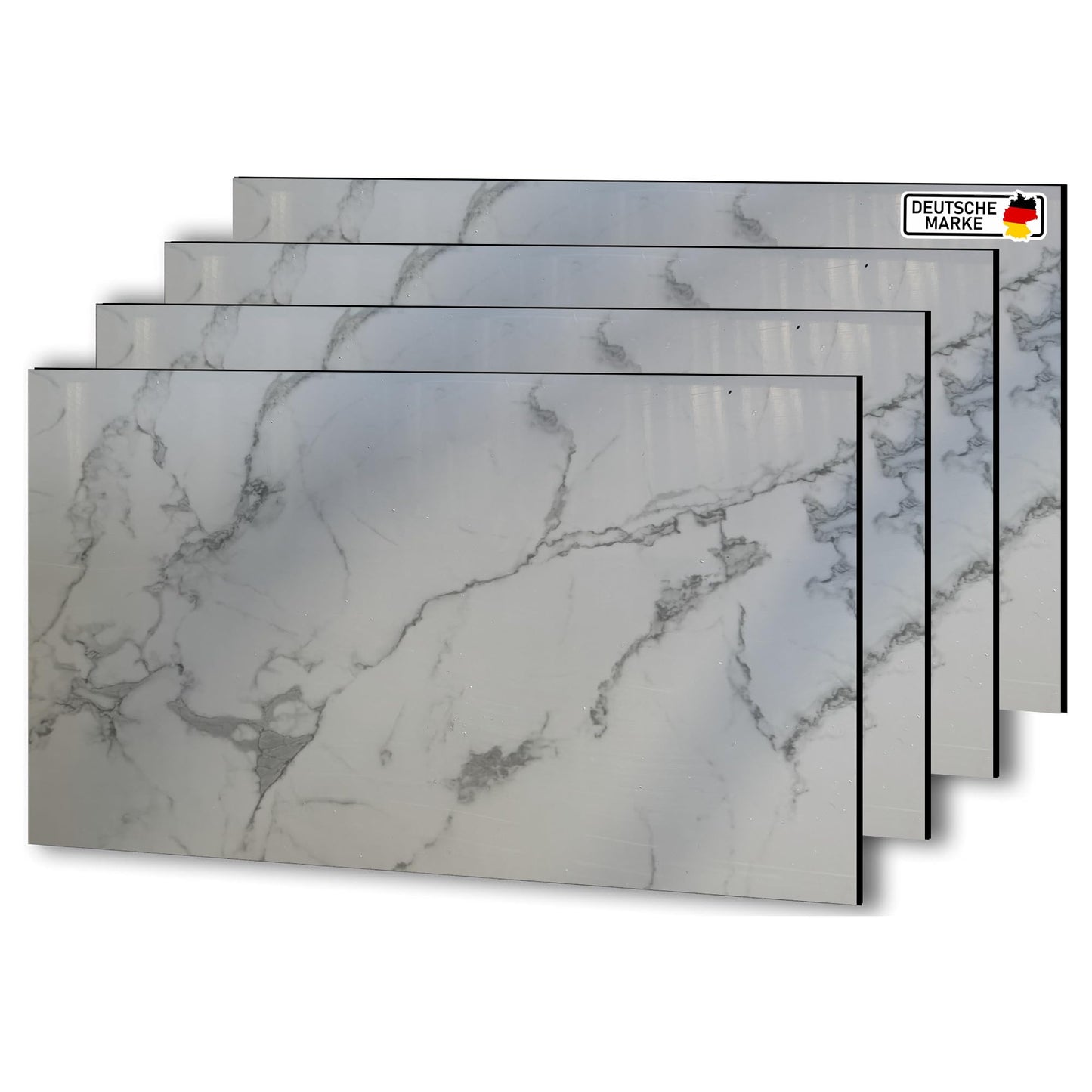 AS Country Stone, Marble Look, Wall Panels, 60 x 120 cm, Polyvinyl Chloride (PVC) Wall Cladding, Made of Plastic, Panels for Kitchen, Bathroom and More, Kitchen Back Wall Panel Light Concrete