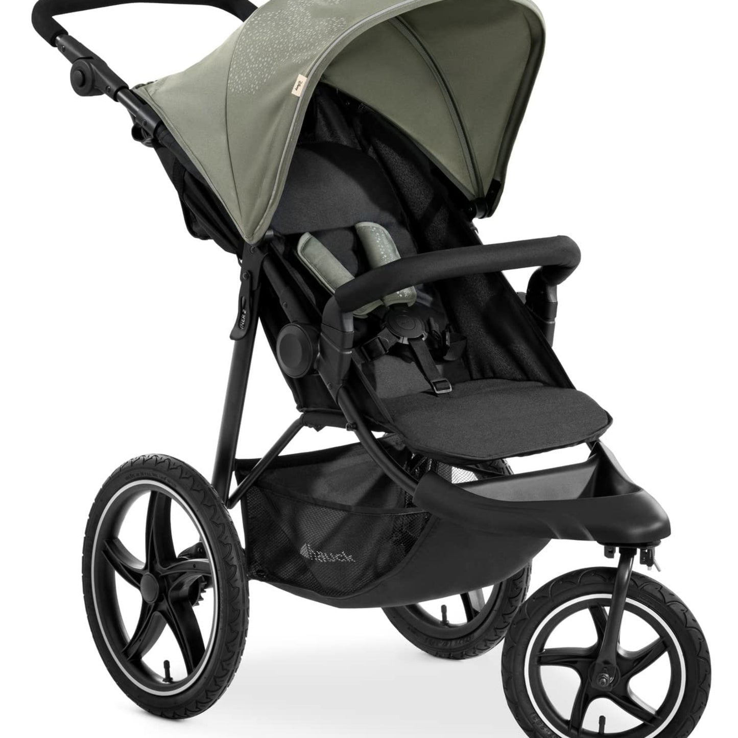 hauck Runner 2, Black - Robust All Terrain Pushchair with Raincover, XL Pneumatic Air Wheels, UPF 50+, Reclining Backrest from Birth up to 22 kg, Height-Adjustable Handle, XL Mesh Window