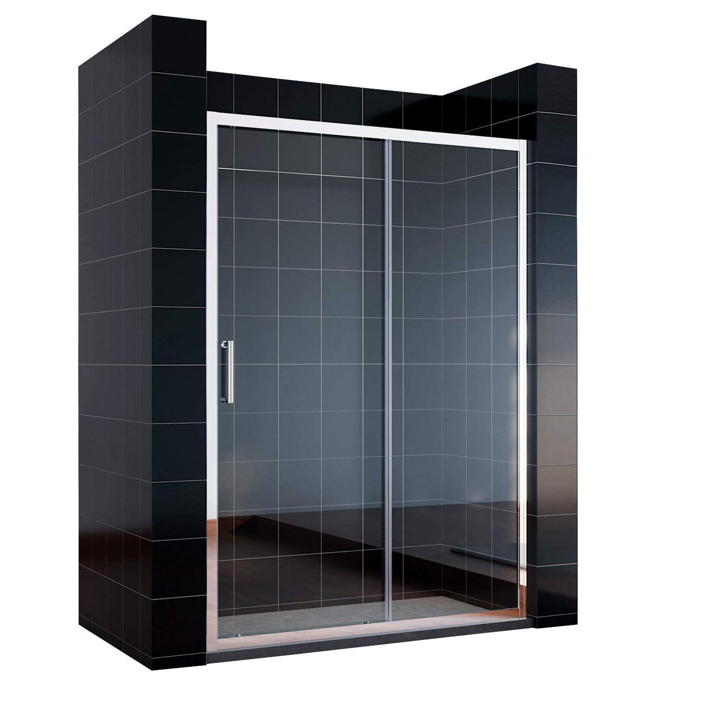 SONNI Sliding Shower Door 120 cm Shower Enclosure Glass Sliding Door Height 185 cm Clear Glass Shower Screen Shower Cubicle