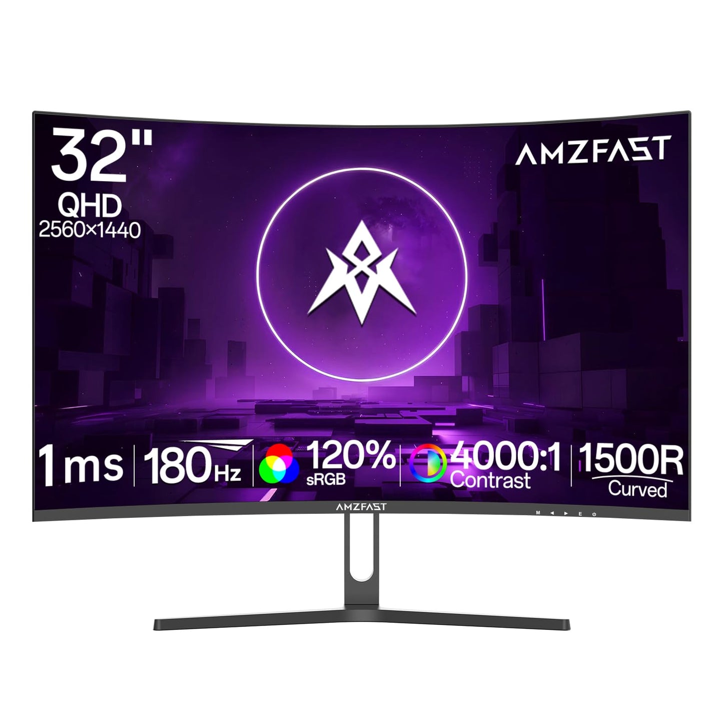 Amzfast 27 Zoll Curved Gaming Monitor - 180Hz, FHD(1920x1080), VA 1500R, 1ms GtG, sRGB 130%, DCI-P3 95%, HDR, Adapive Sync, Blaulichtfilter, VESA 100 * 100, HDMI 1.4/DP 1.2 mit HDMI-Kabel - AMZG27C1