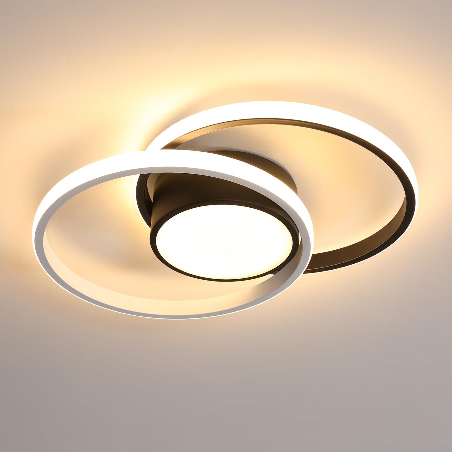 Comely LED Ceiling Lights, Pack of 2, 32 W, Round, 2350 lm, Modern, for Bedrooms, Bathrooms, Kitchens, Corridors, Balconies, 4500 K Neutral Light, Diameter 280 mm