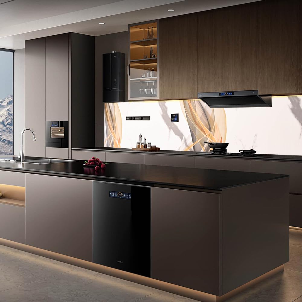 Luxury and Self-Adhesive Kitchen Back Wall - Simple and Stylish Wall Panels (High Gloss Marble White/Grey, 300 cm x 60 cm x 0.2 cm)