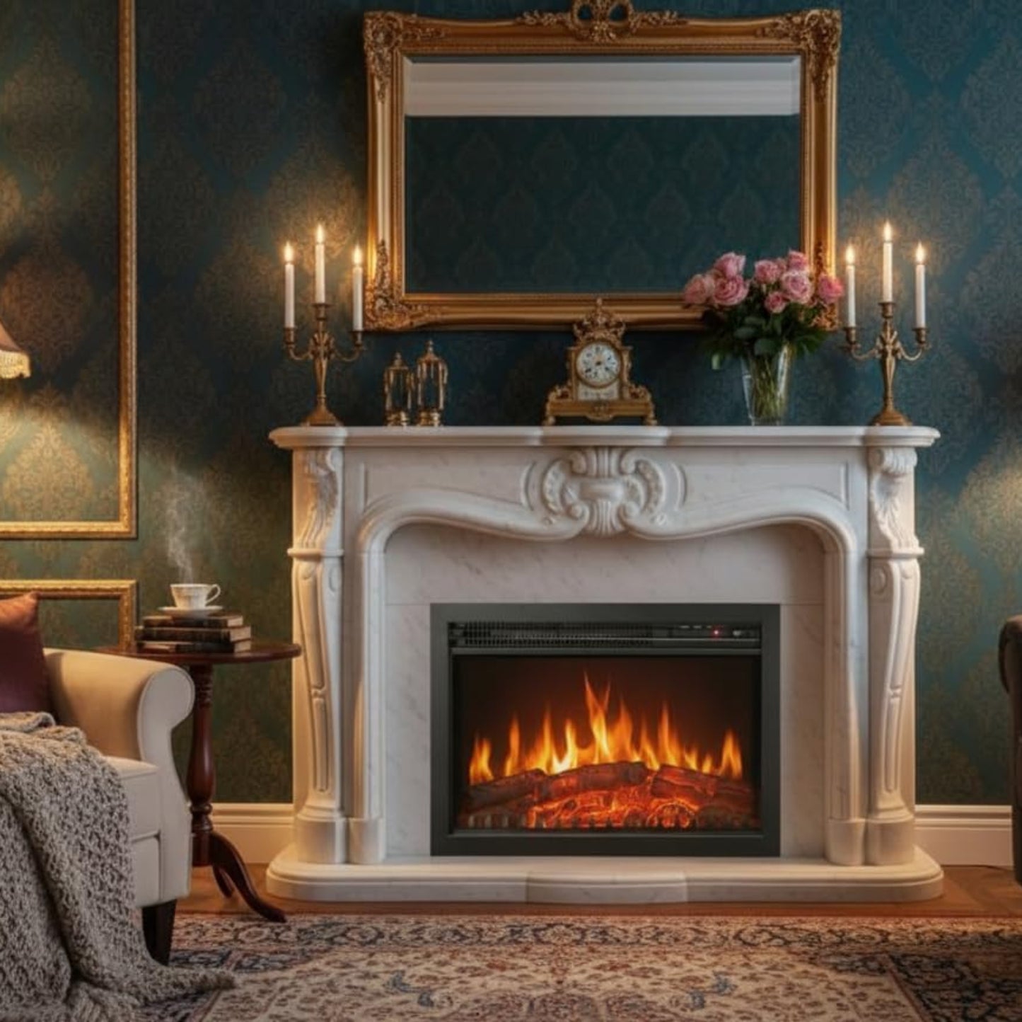 Chemin 'Arte 118 Oxford Insert Electric Fireplace, 2000W, Black, 61 x 18 x 44 cm