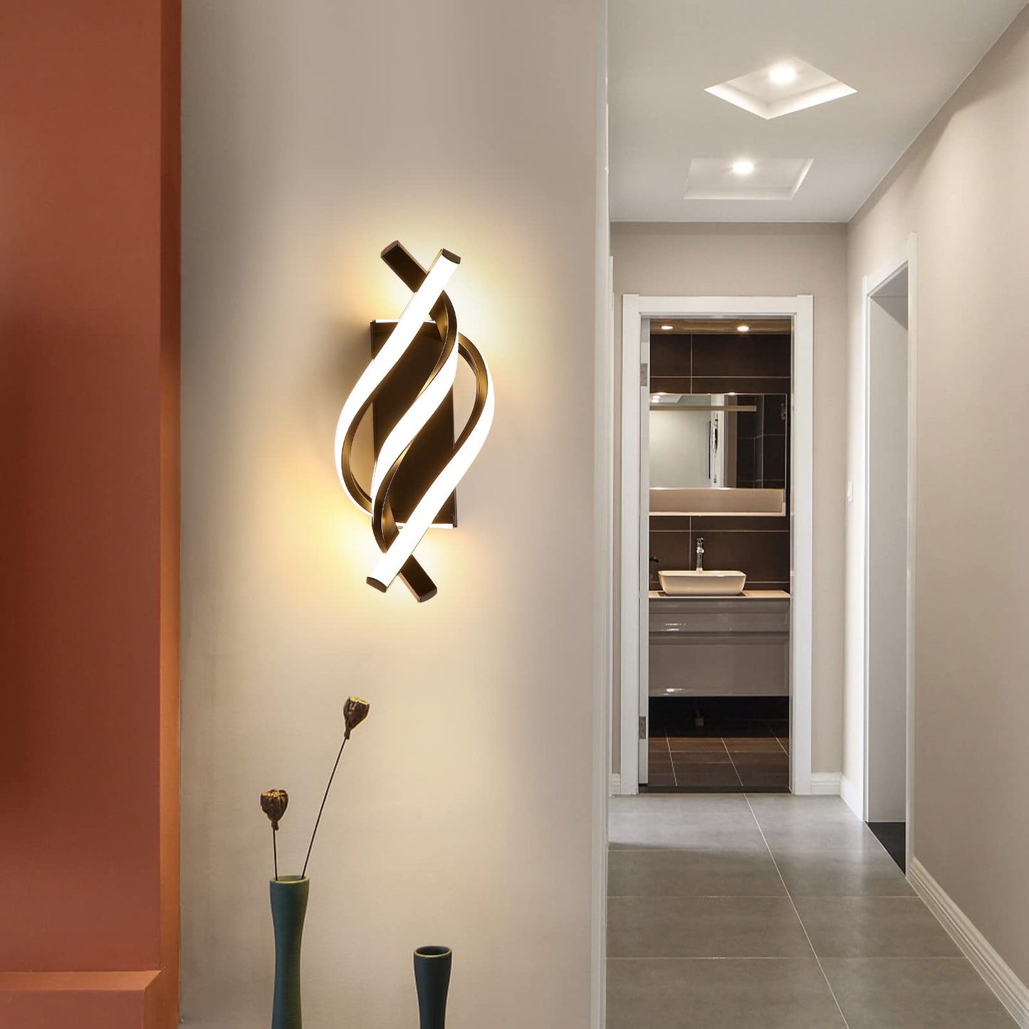 Comely Aluminium LED Wall Light Indoor Gold 22 W 2500 LM Modern Wall Light LED Wall Lighting Neutral Light 4500 K for Living Room Bedroom Hallway