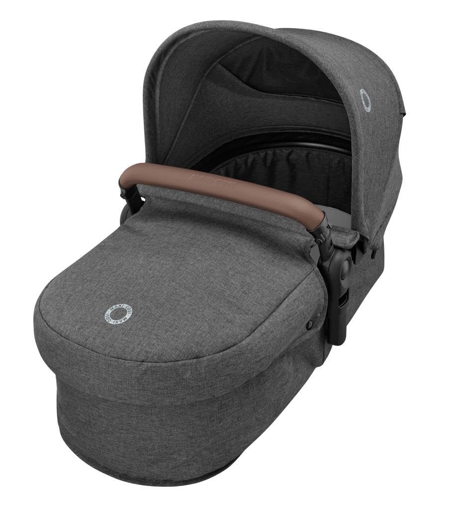 Maxi-Cosi Zelia S Trio Pushchair 3-in-1 Complete Set, 0-4 Years, up to 22 kg, Foldable, Compact, Adjustable Baby Pram, with CabrioFix S i-Size Baby Seat, Accessories, Changing Bag, Dark Grey