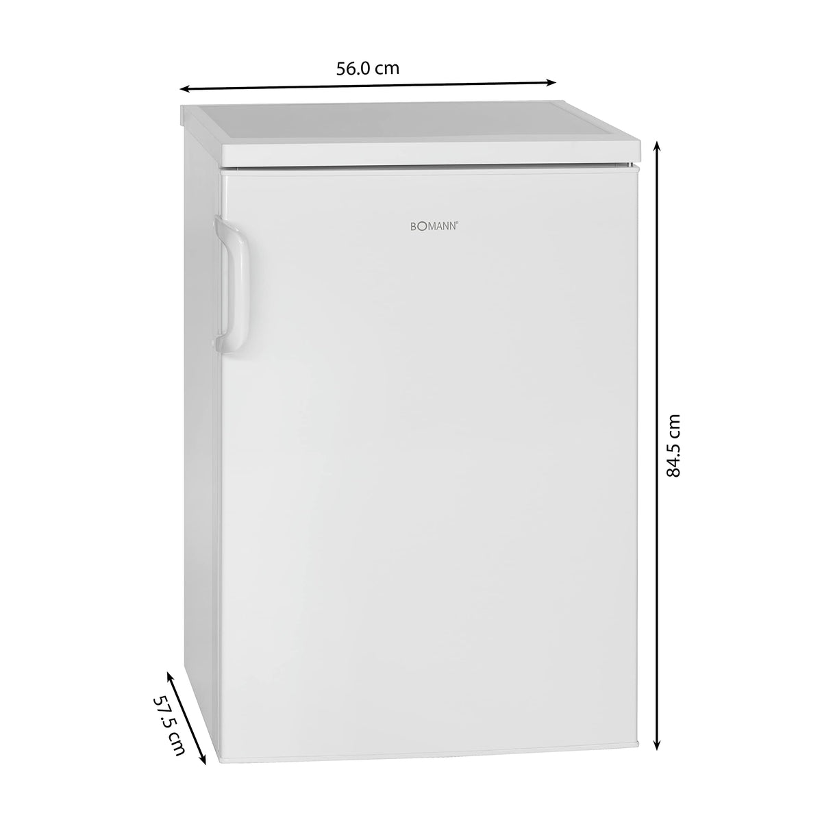 Bomann Kühlschrank mit Gefrierfach | Getränkekühlschrank mit 120L Nutzinhalt und 2 Glasablagen | Türanschlag wechselbar | kleiner Kühlschrank mit stufenloser Temperaturregelung | KS 2194.1 inox