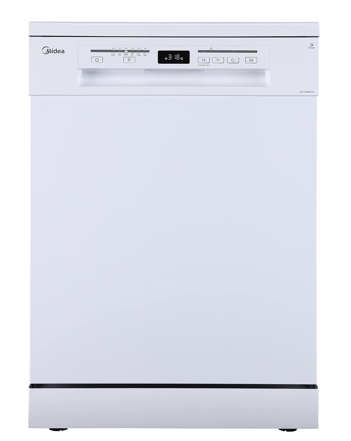 Midea SU 5.35X14CS Dishwasher Base, 14 MGD, Dishwasher 60 cm, Home Connect, Hygiene Care+, Machine Care +, Extra Drying, Half Load, 44 db, Start Delay, Stainless Steel