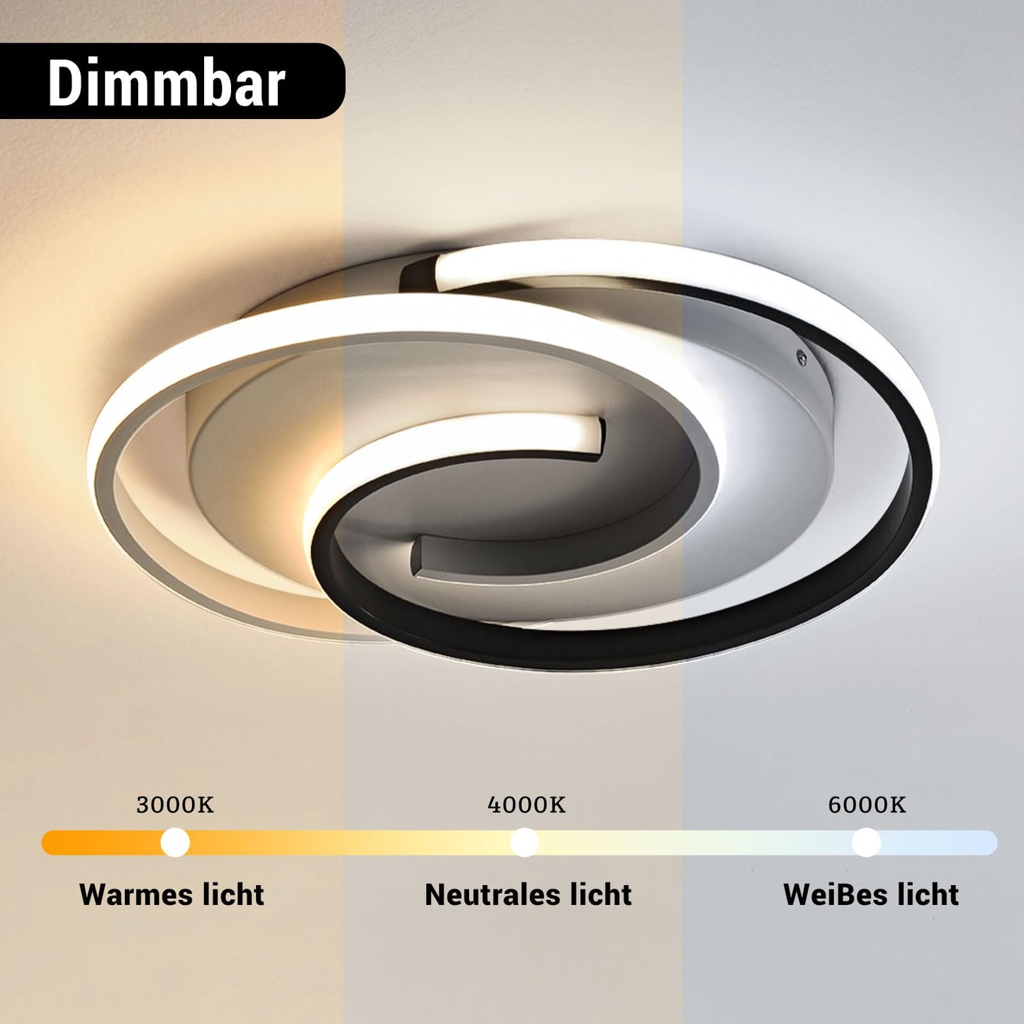Ceiling Light with Remote Control, Dimmable Ceiling Light Bedroom with Matte Compatible with HomeKit, Alexa, Google & IFTTT, 32 W, 3840 lm, Modern LED Ceiling Light for Bedroom, Living Room, Diameter 40 cm