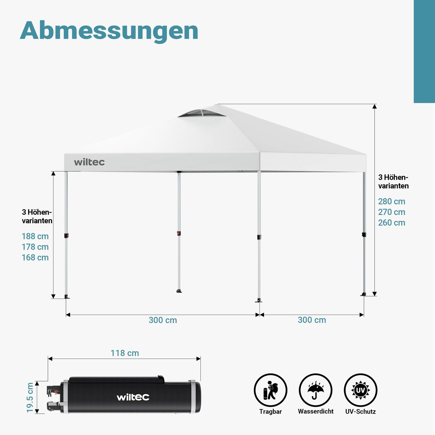 Wiltec Folding Gazebo Mosquito Net 4 x 4 m Beige Garden Gazebo with Wheels and Mosquito Net Party Tent with One Push Technology and Adjustable Legs