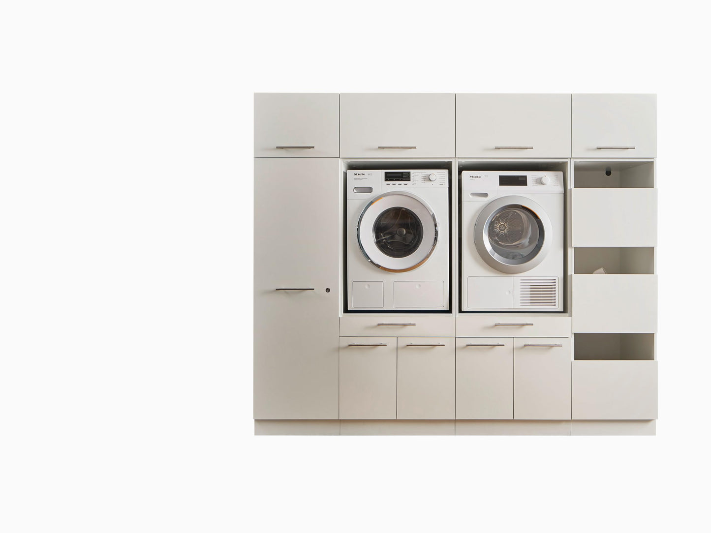 LAUNDREEZY Cabinet Attachment for Washing Machine Cabinet, White, Attachment Cabinet for Additional Storage Space in the Laundry Room, 50 x 38 x 67.5 cm (W x H x D)