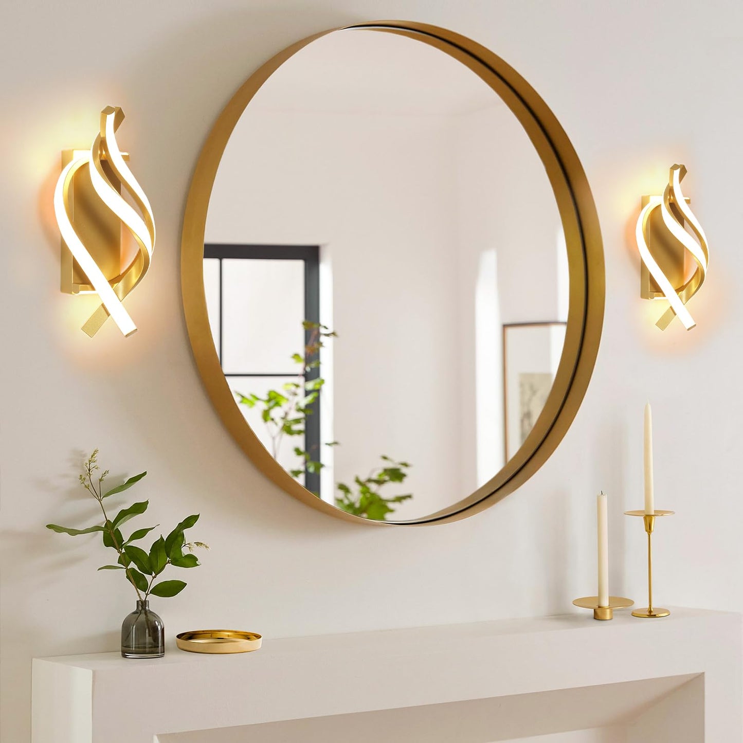 Comely Aluminium LED Wall Light Indoor Gold 22 W 2500 LM Modern Wall Light LED Wall Lighting Neutral Light 4500 K for Living Room Bedroom Hallway